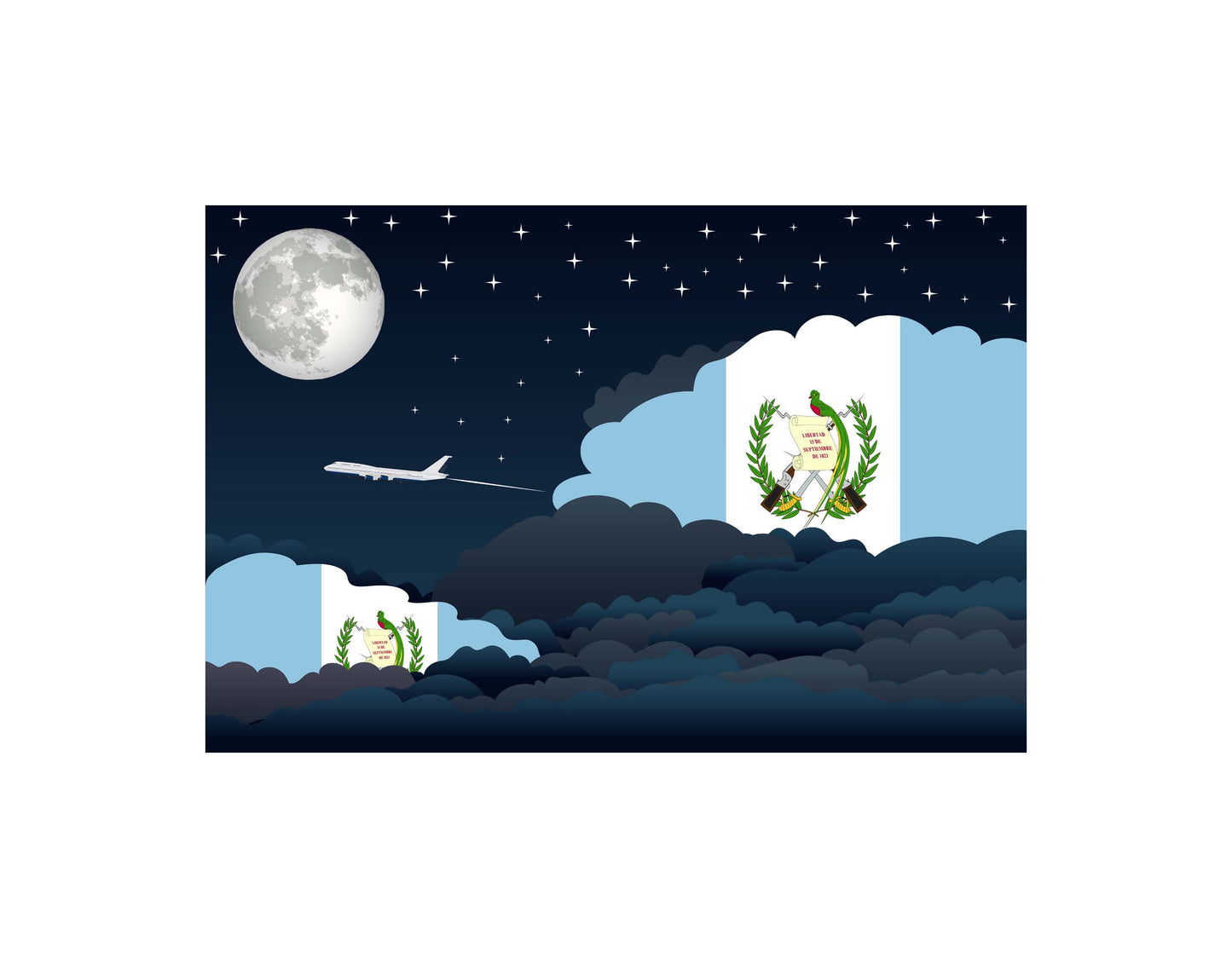 Guatemala Night Clouds Blankets & Throws | Premium Soft Blankets | City Posters Plus