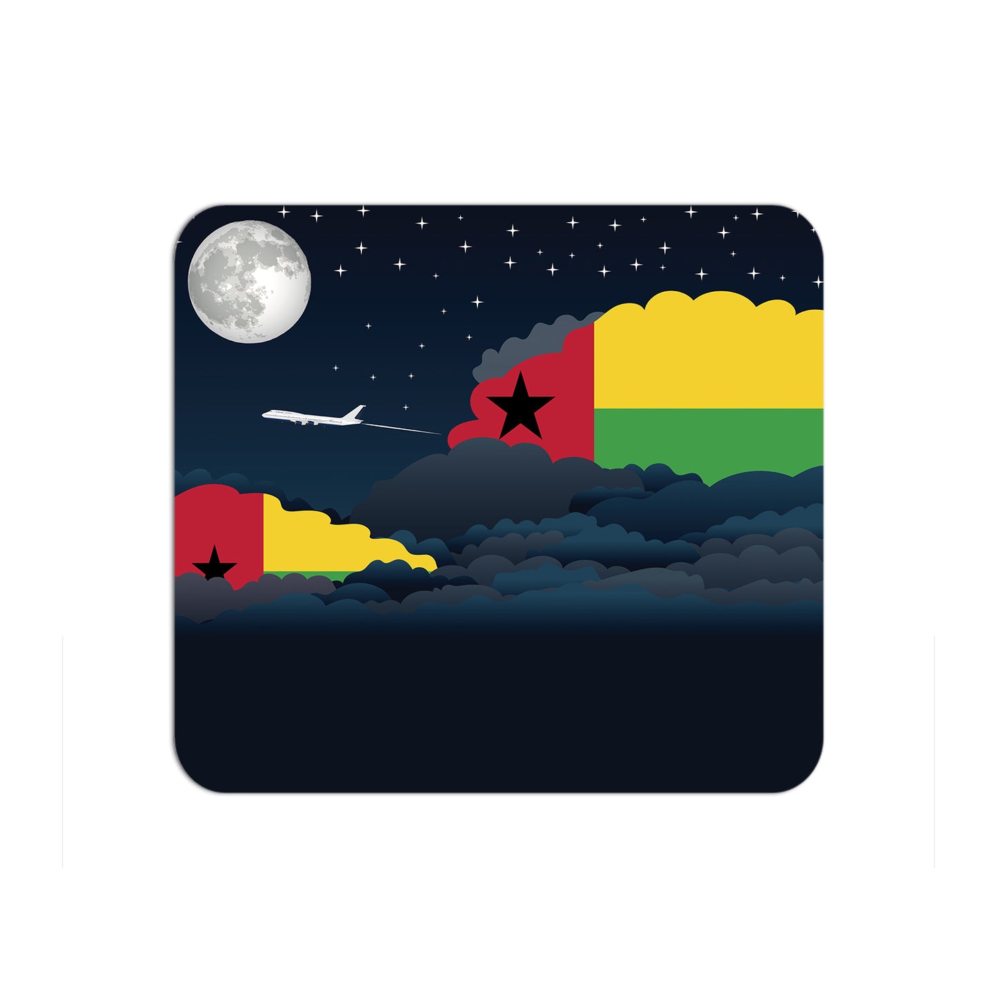 Guinea-Bissau Airplane Airport Flight Night Clouds Mousepad