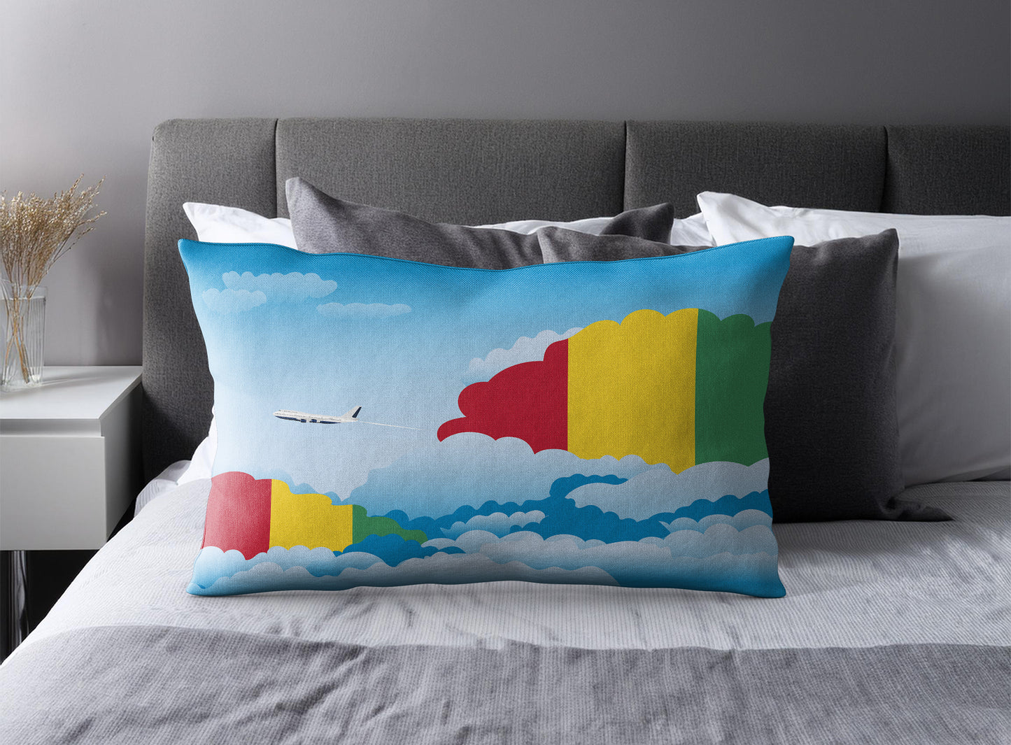 Guinea World Airplane Day Clouds Square & Rectangle Pillow Cases | Aviation Decorative Pillow Covers