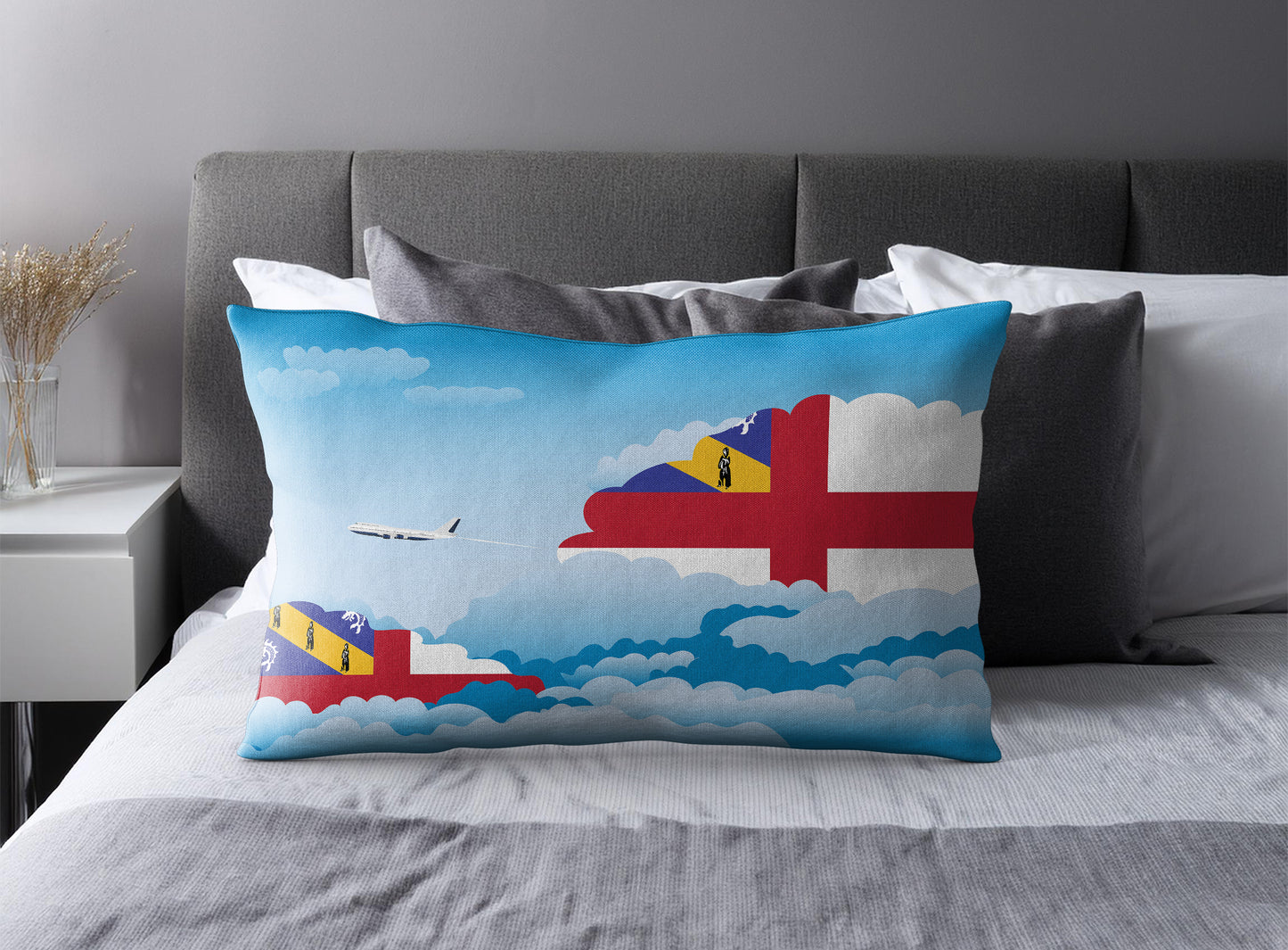 Herm World Airplane Day Clouds Square & Rectangle Pillow Cases | Aviation Decorative Pillow Covers