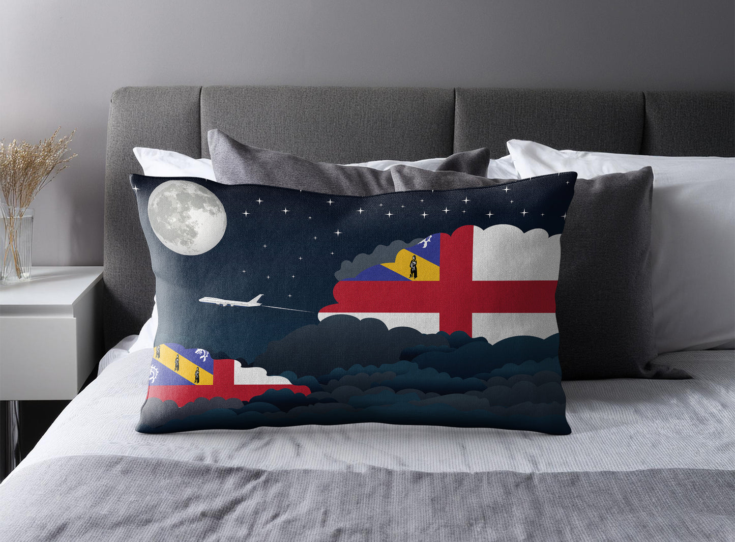 Herm World Airplane Night Clouds Square & Rectangle Pillow Cases | Aviation Night Sky Pillow Covers