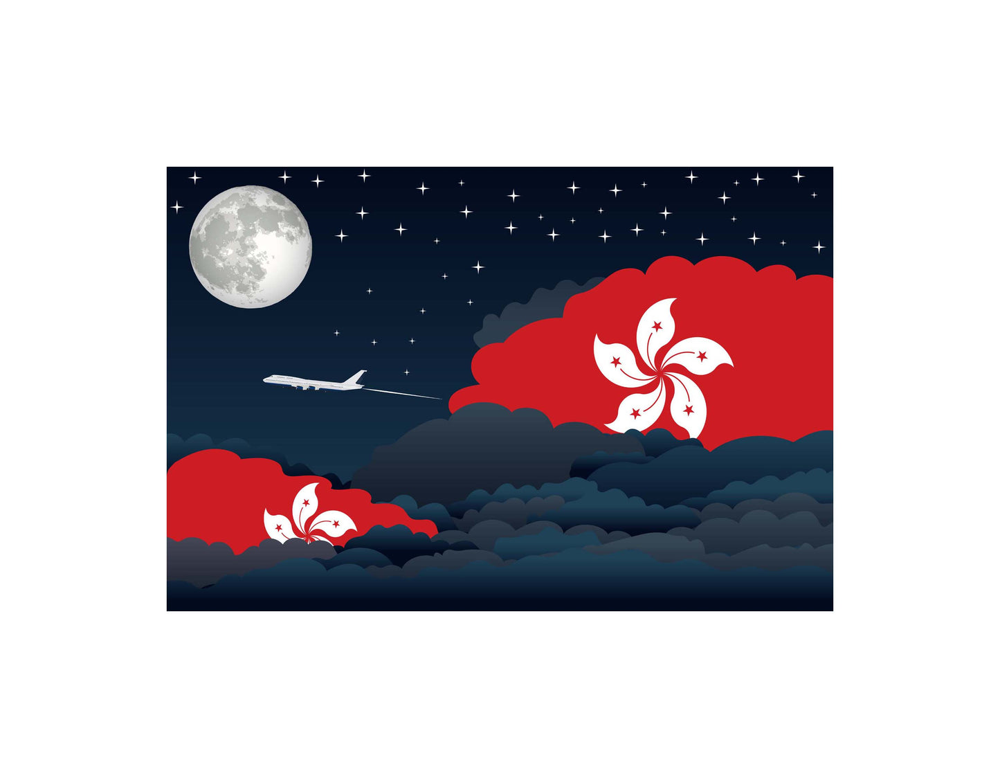 Hong Kong Night Clouds Blankets & Throws | Premium Soft Blankets | City Posters Plus
