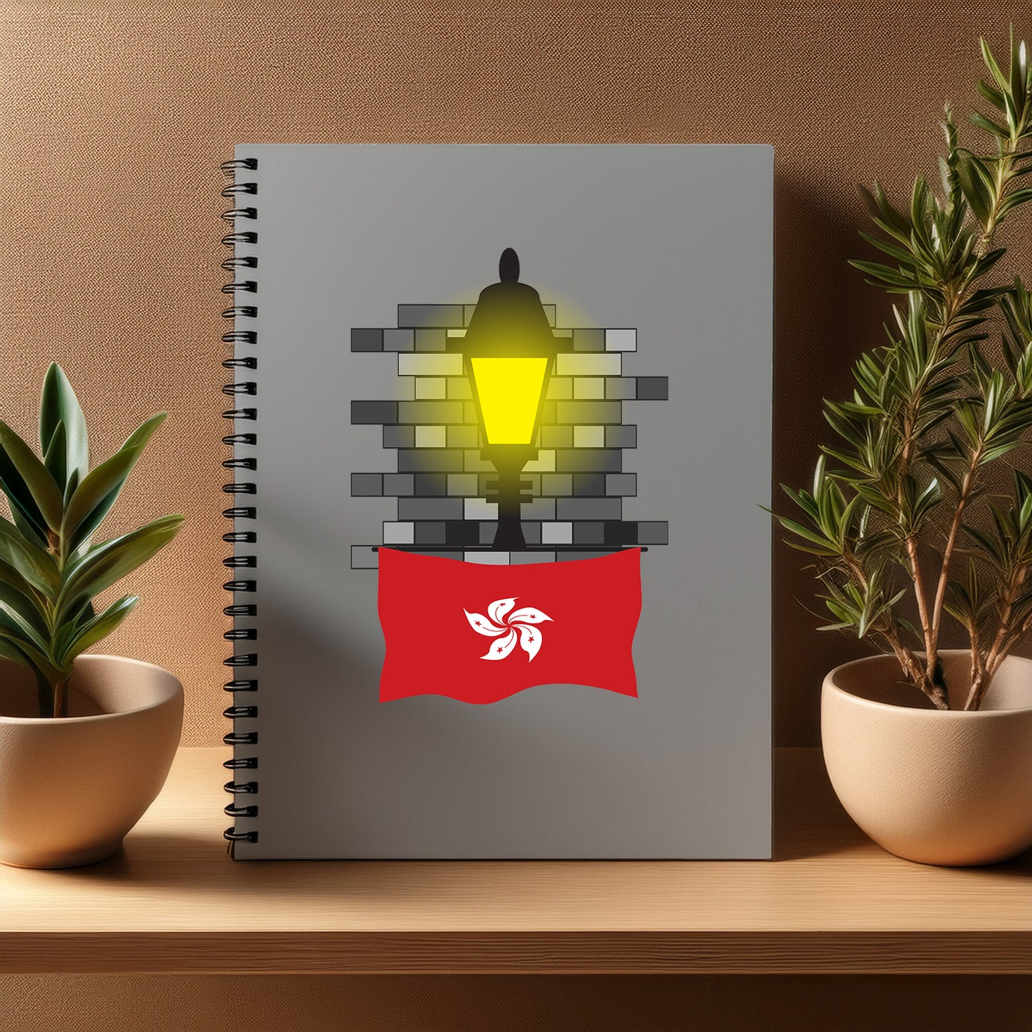Hong Kong Street Lamp Bricks Notebook