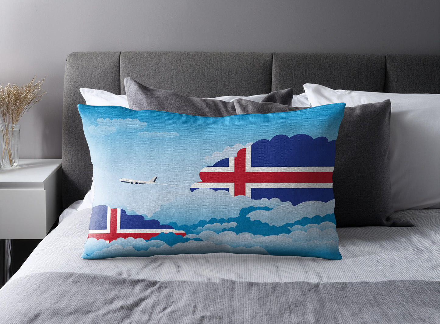 Iceland World Airplane Day Clouds Square & Rectangle Pillow Cases | Aviation Decorative Pillow Covers
