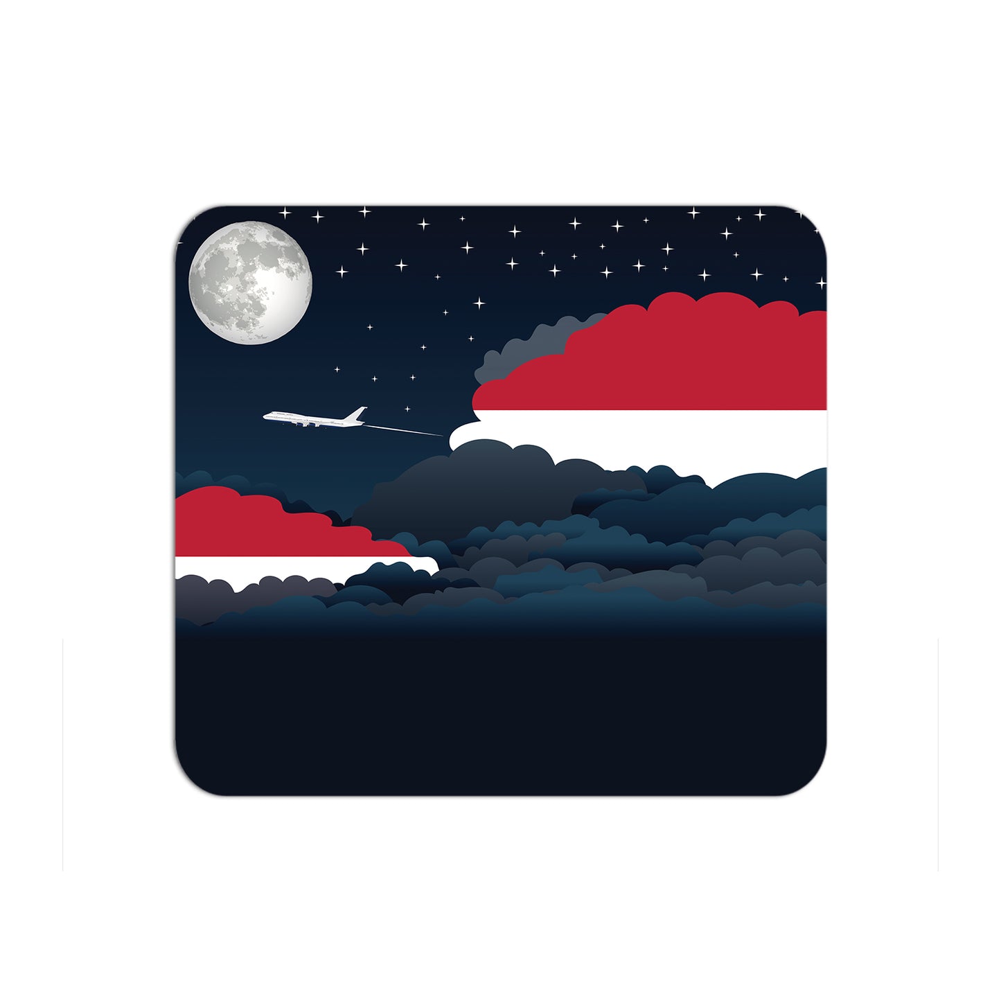 Indonesia Airplane Airport Flight Night Clouds Mousepad