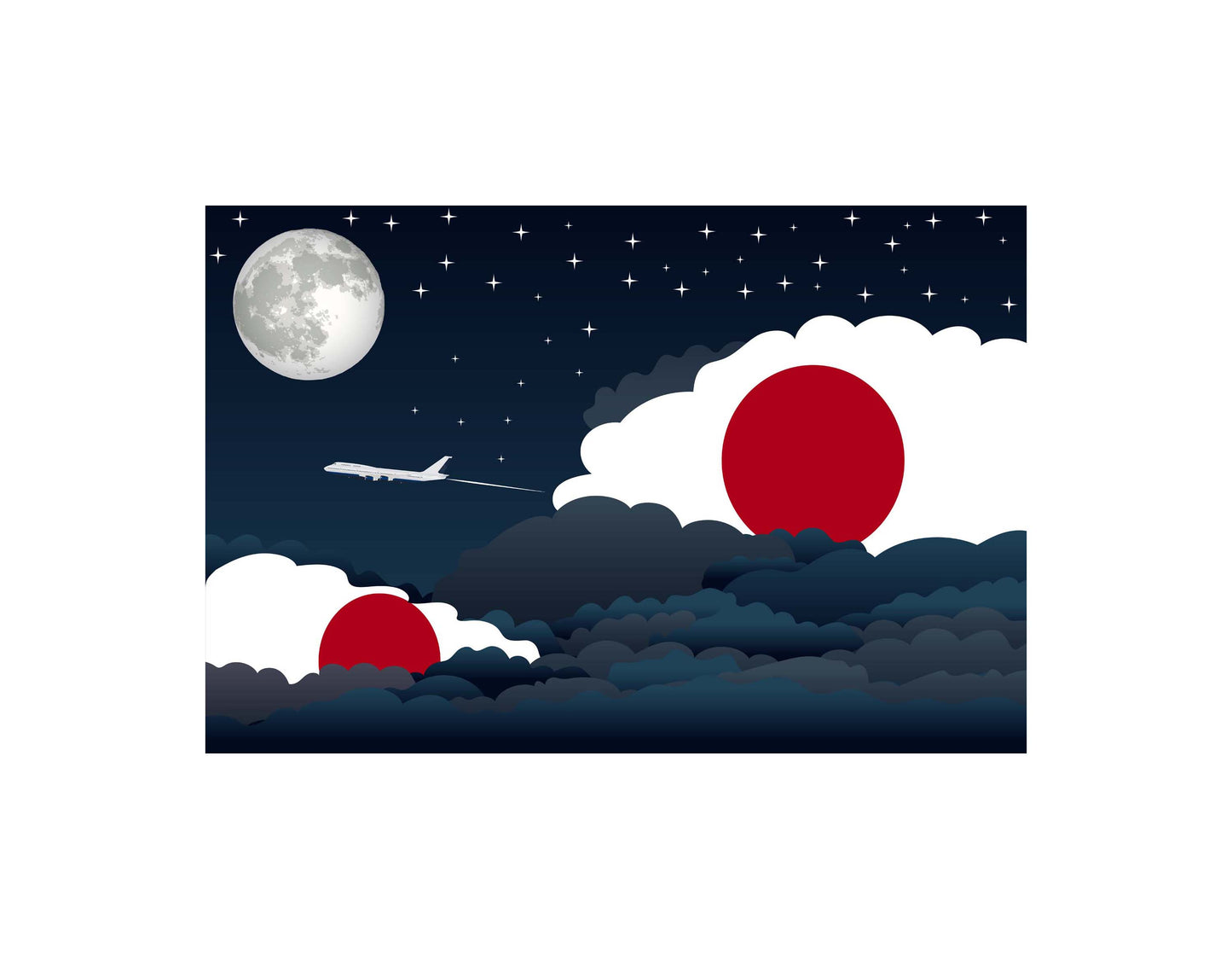Japan Night Clouds Blankets & Throws | Premium Soft Blankets | City Posters Plus