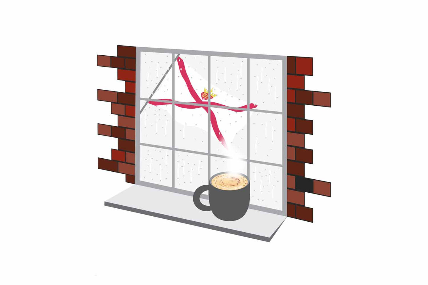 Jersey Coffee Rain Window Sticker