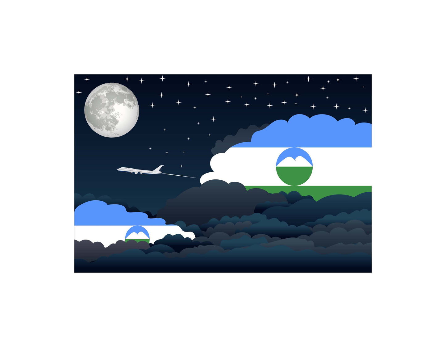 Kabardino Balkaria Night Clouds Blankets & Throws | Premium Soft Blankets | City Posters Plus