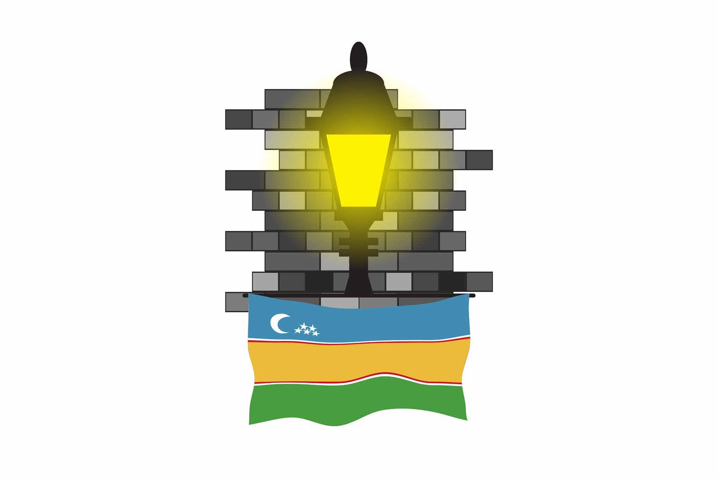 Karakalpakstan Street Lamp Bricks Sticker