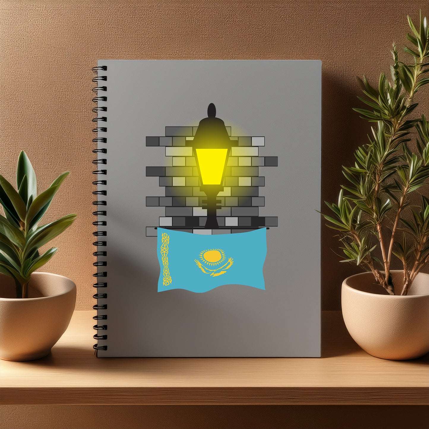Kazakhstan Street Lamp Bricks Notebook