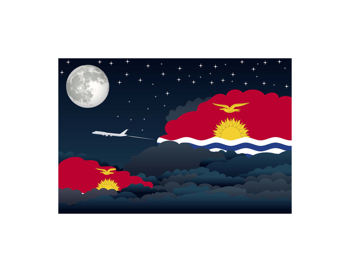 Kiribati Night Clouds Blankets & Throws | Premium Soft Blankets | City Posters Plus