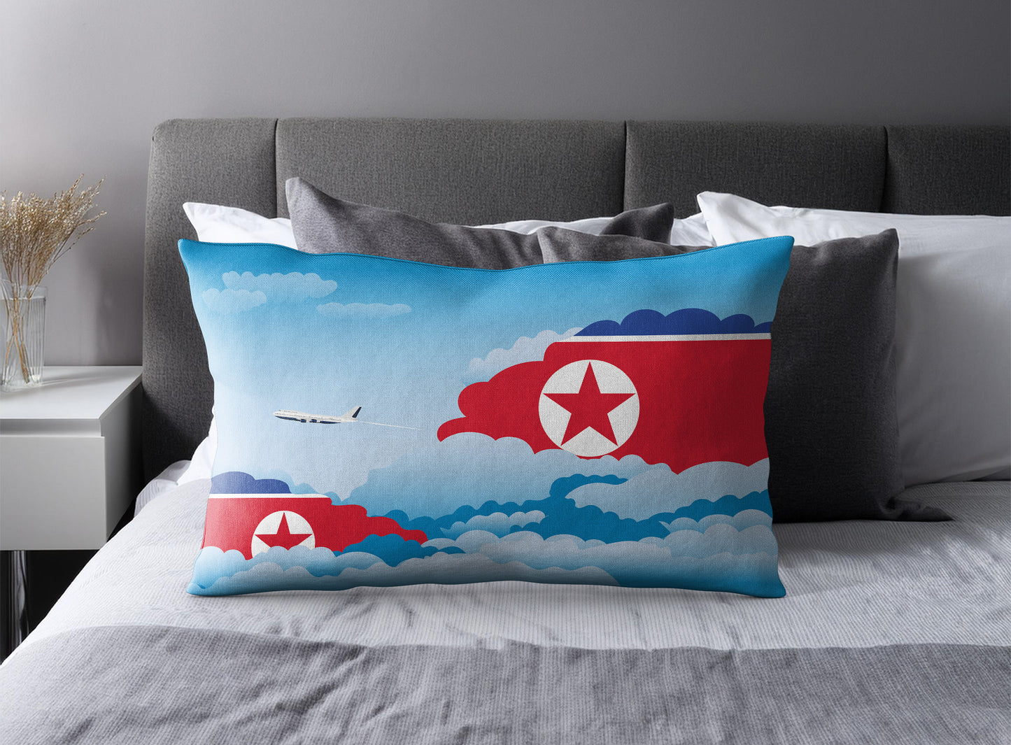 Korea North Day Clouds Pillow Case and Pillow Throw