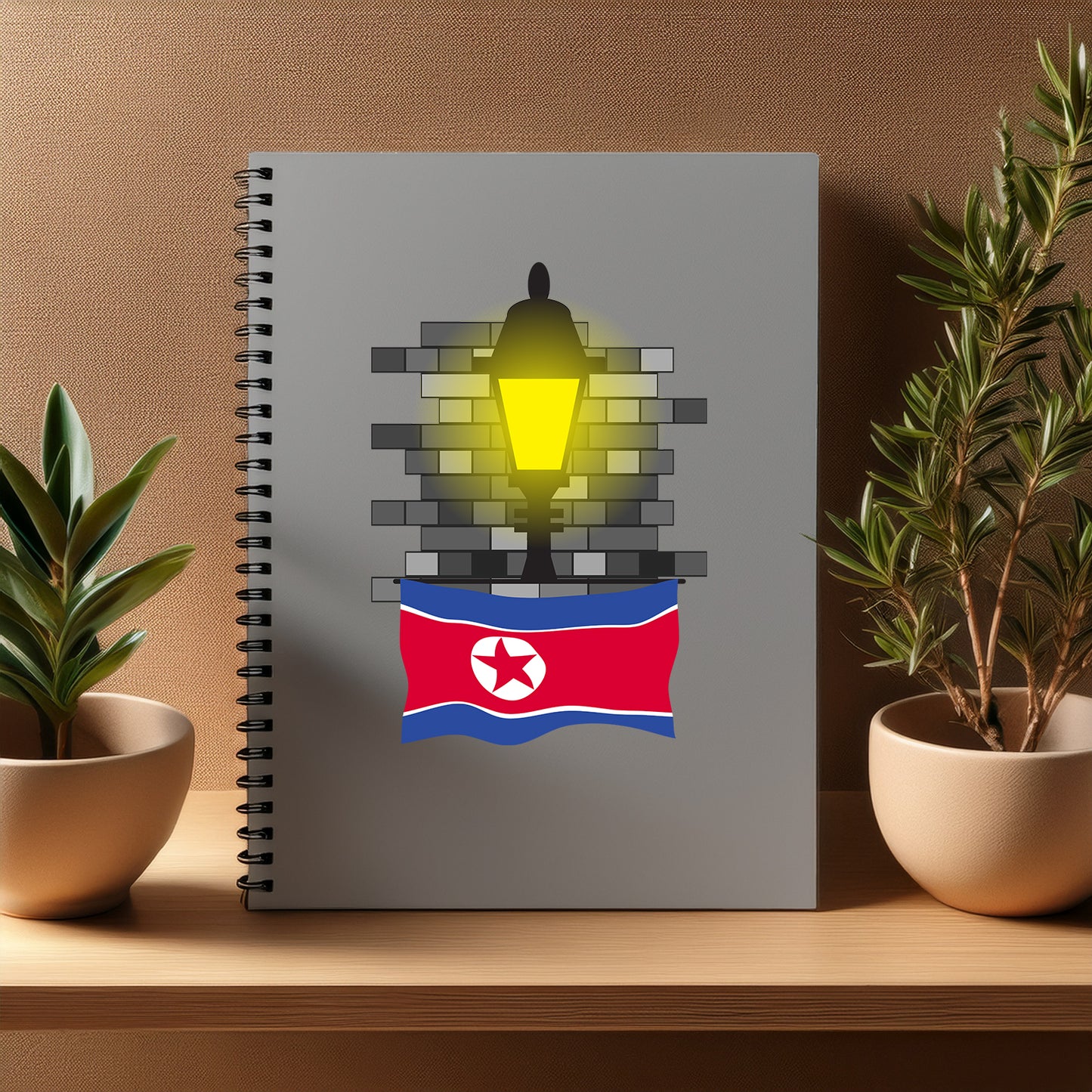 Korea North Street Lamp Bricks Notebook