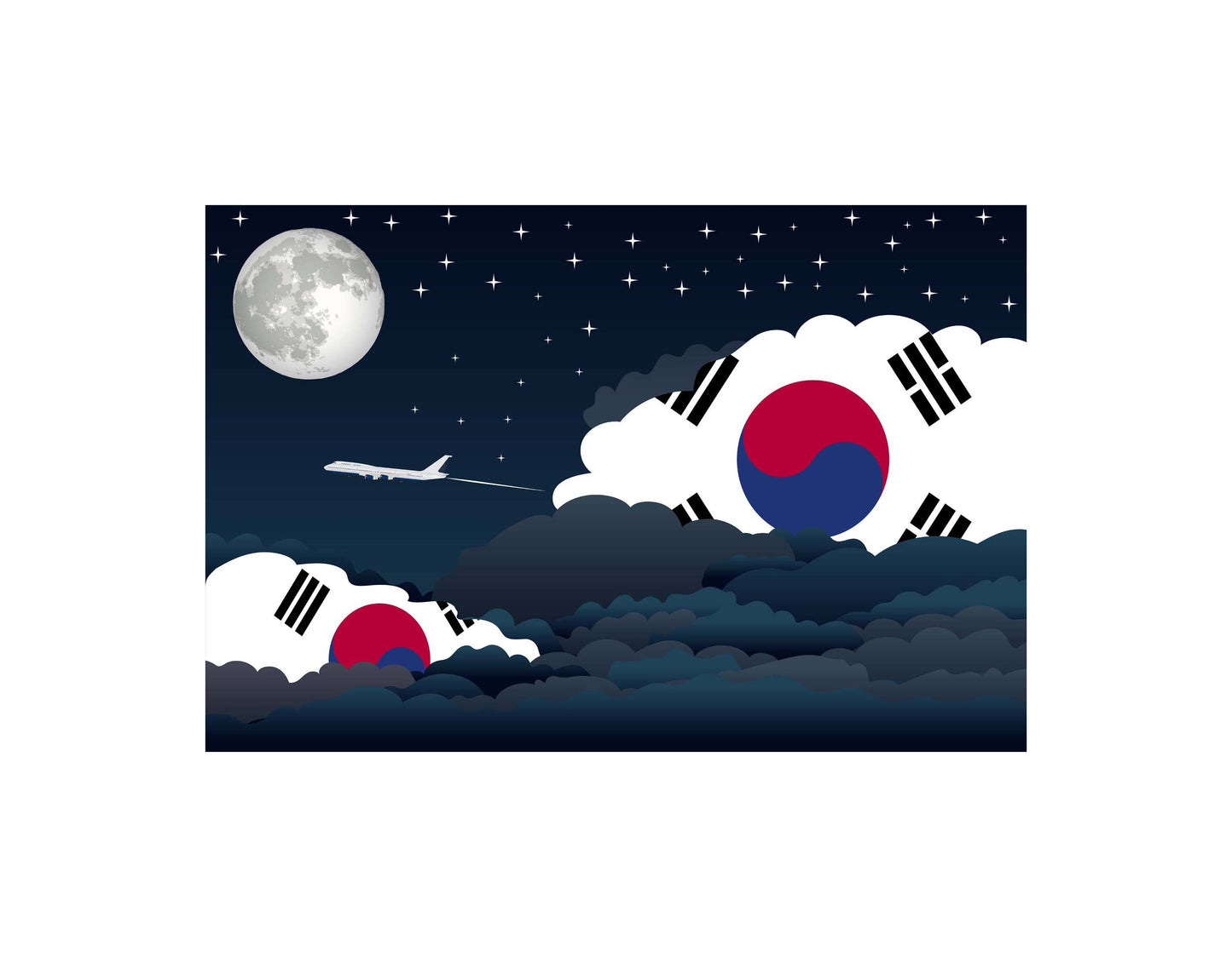 Korea South Night Clouds Blankets & Throws | Premium Soft Blankets | City Posters Plus