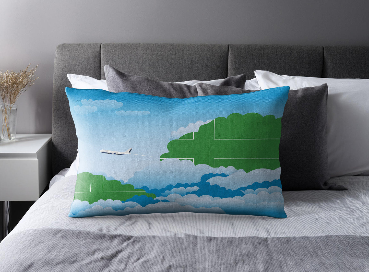 Ladonia World Airplane Day Clouds Square & Rectangle Pillow Cases | Aviation Decorative Pillow Covers