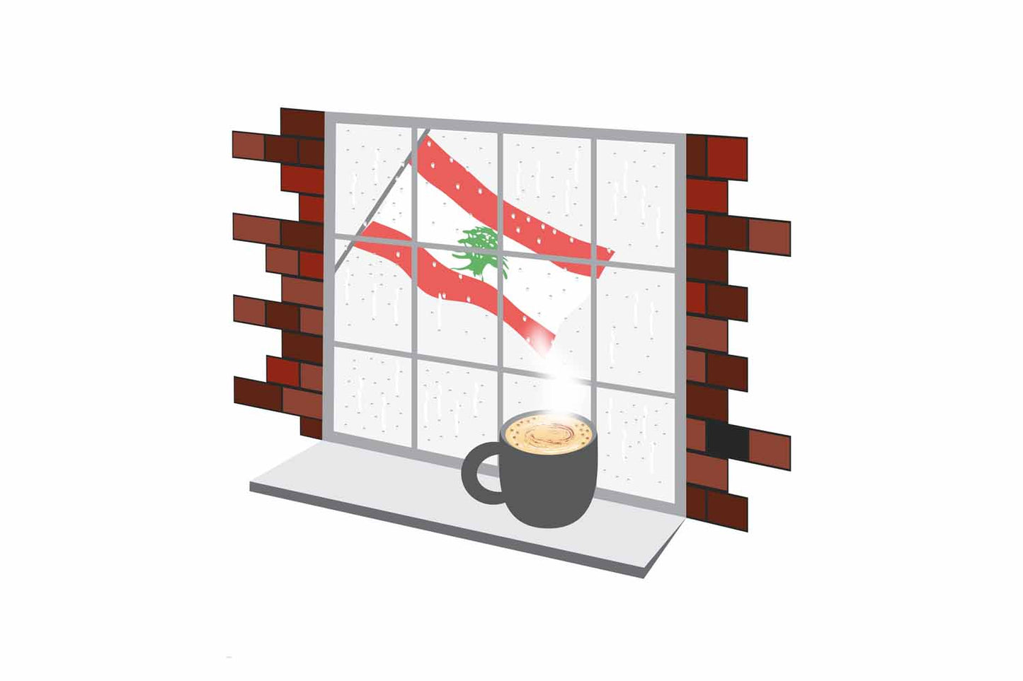 Lebanon Coffee Rain Window Sticker