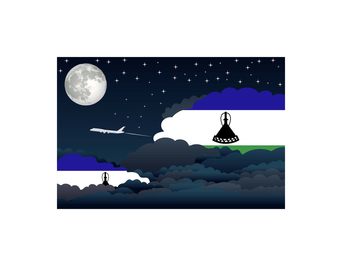 Lesotho Night Clouds Blankets & Throws | Premium Soft Blankets | City Posters Plus