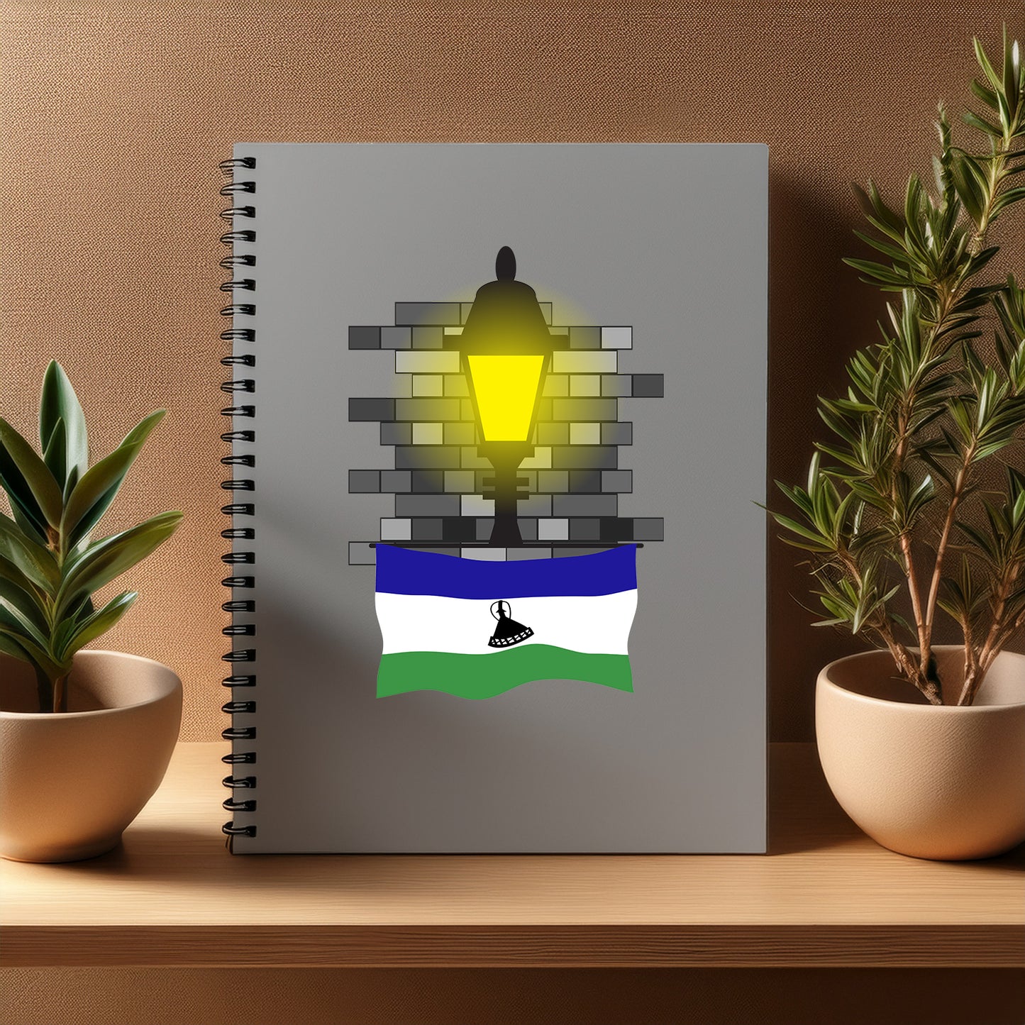 Lesotho Street Lamp Bricks Notebook