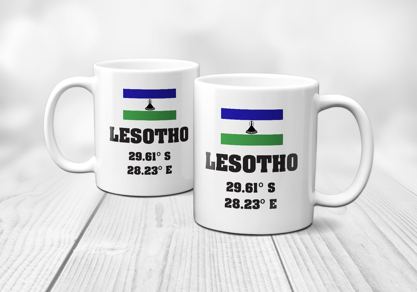 Lesotho Laitutude Longitude Mug