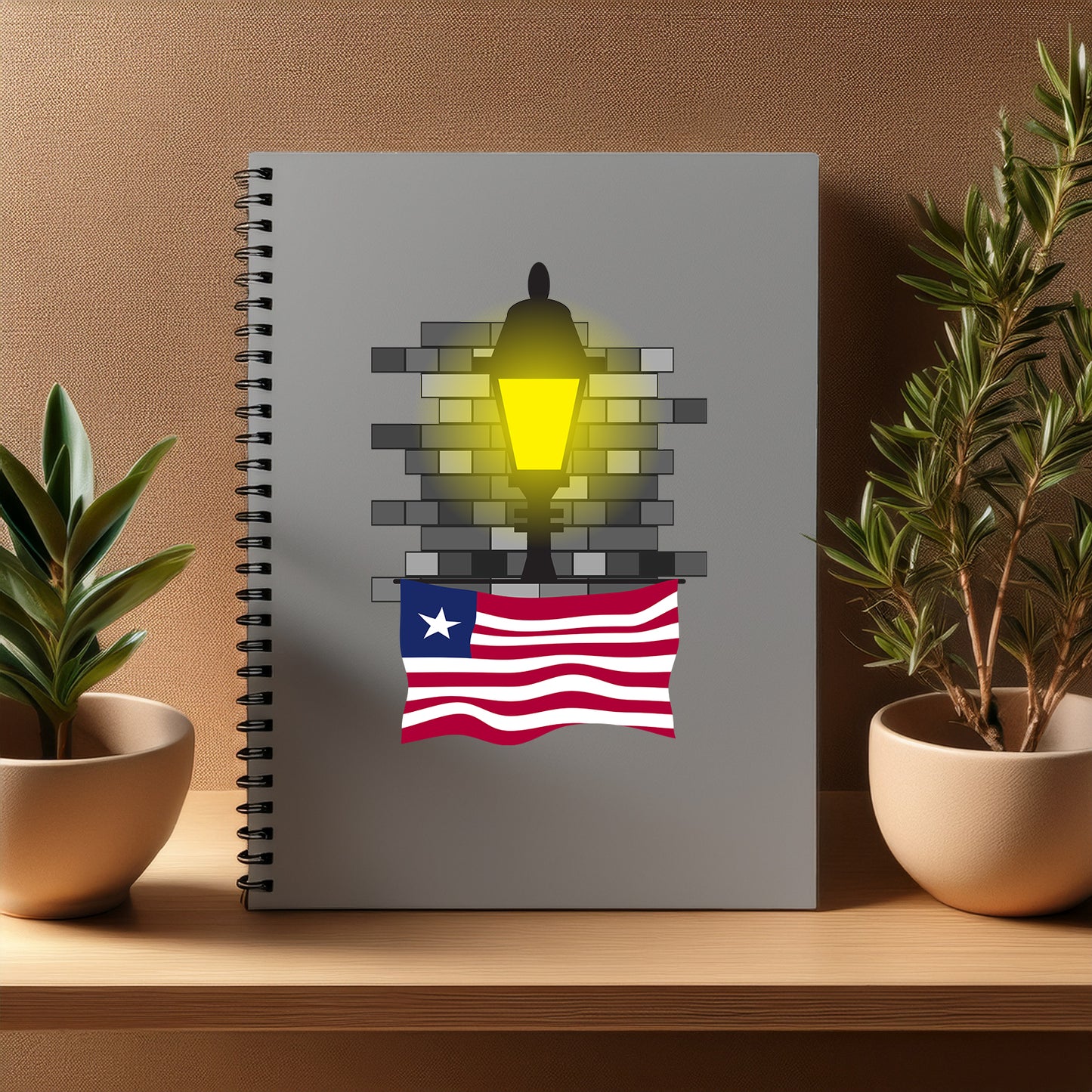 Liberia Street Lamp Bricks Notebook