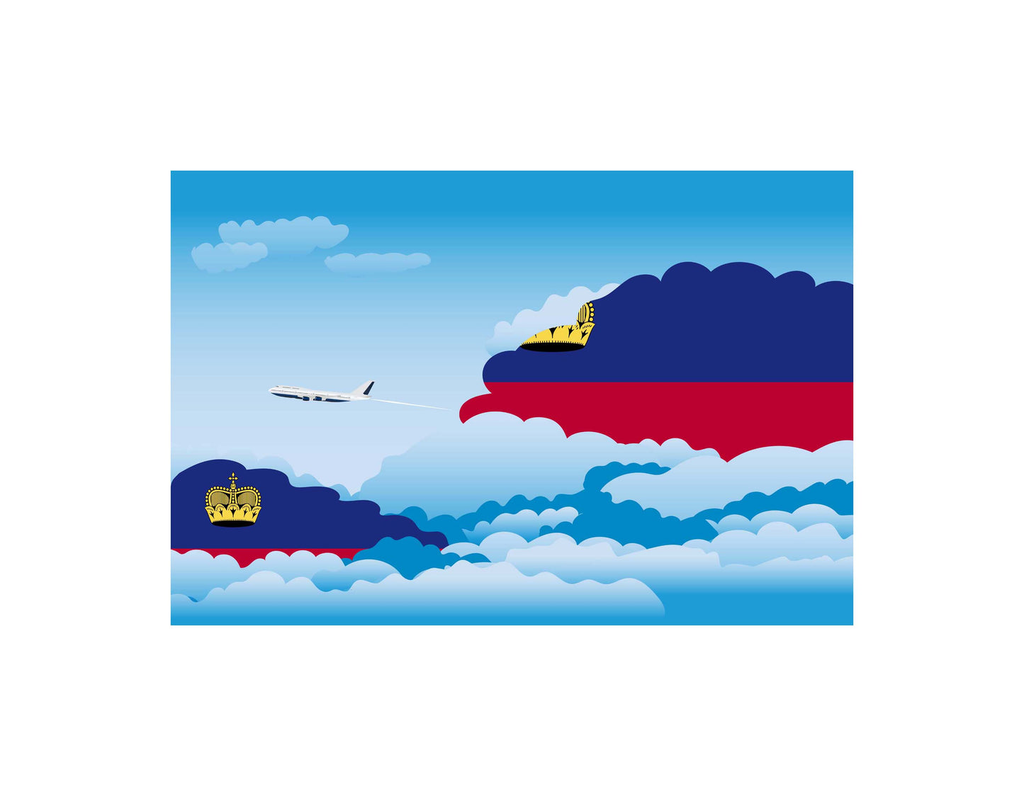 Liechtenstein Day Clouds Blankets & Throws | Soft Premium Blankets | City Posters Plus