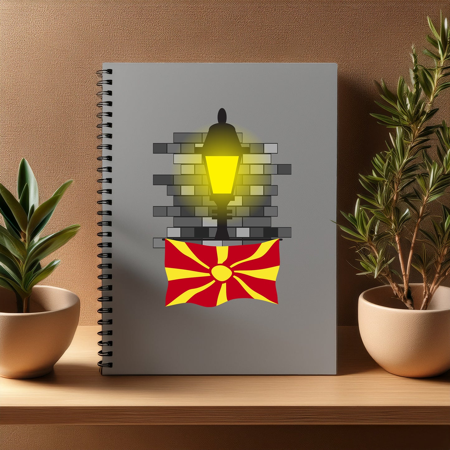 Macedonia Street Lamp Bricks Notebook