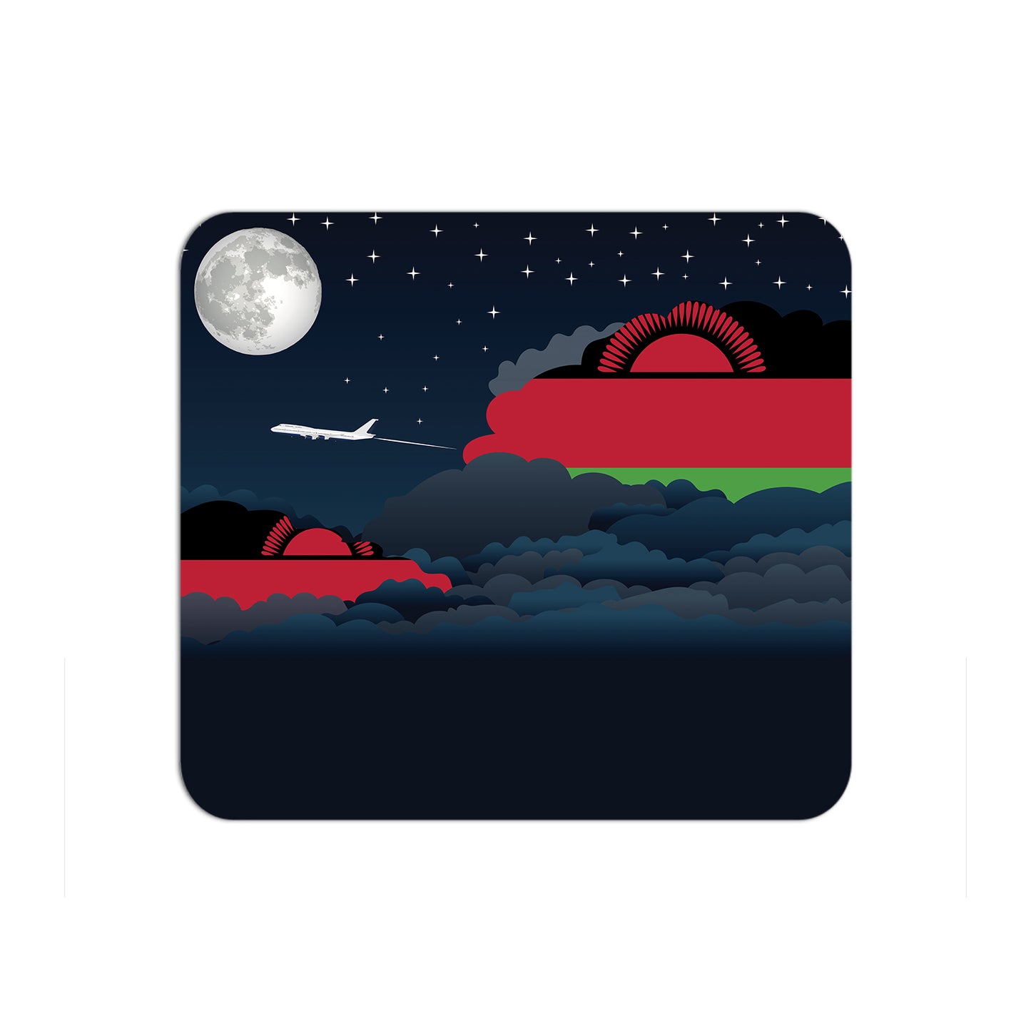 Malawi Airplane Airport Flight Night Clouds Mousepad