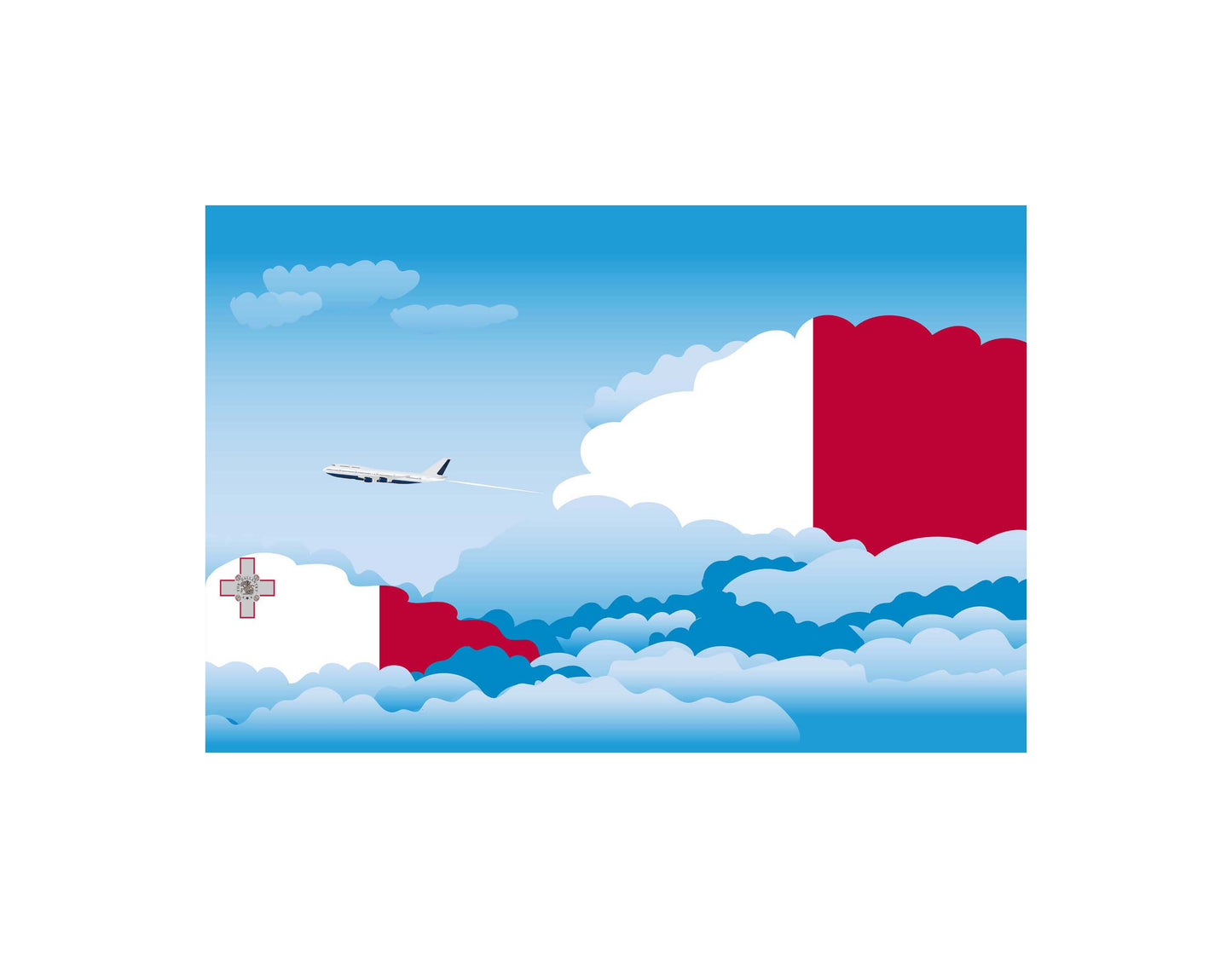 Malta Day Clouds Blankets & Throws | Soft Premium Blankets | City Posters Plus