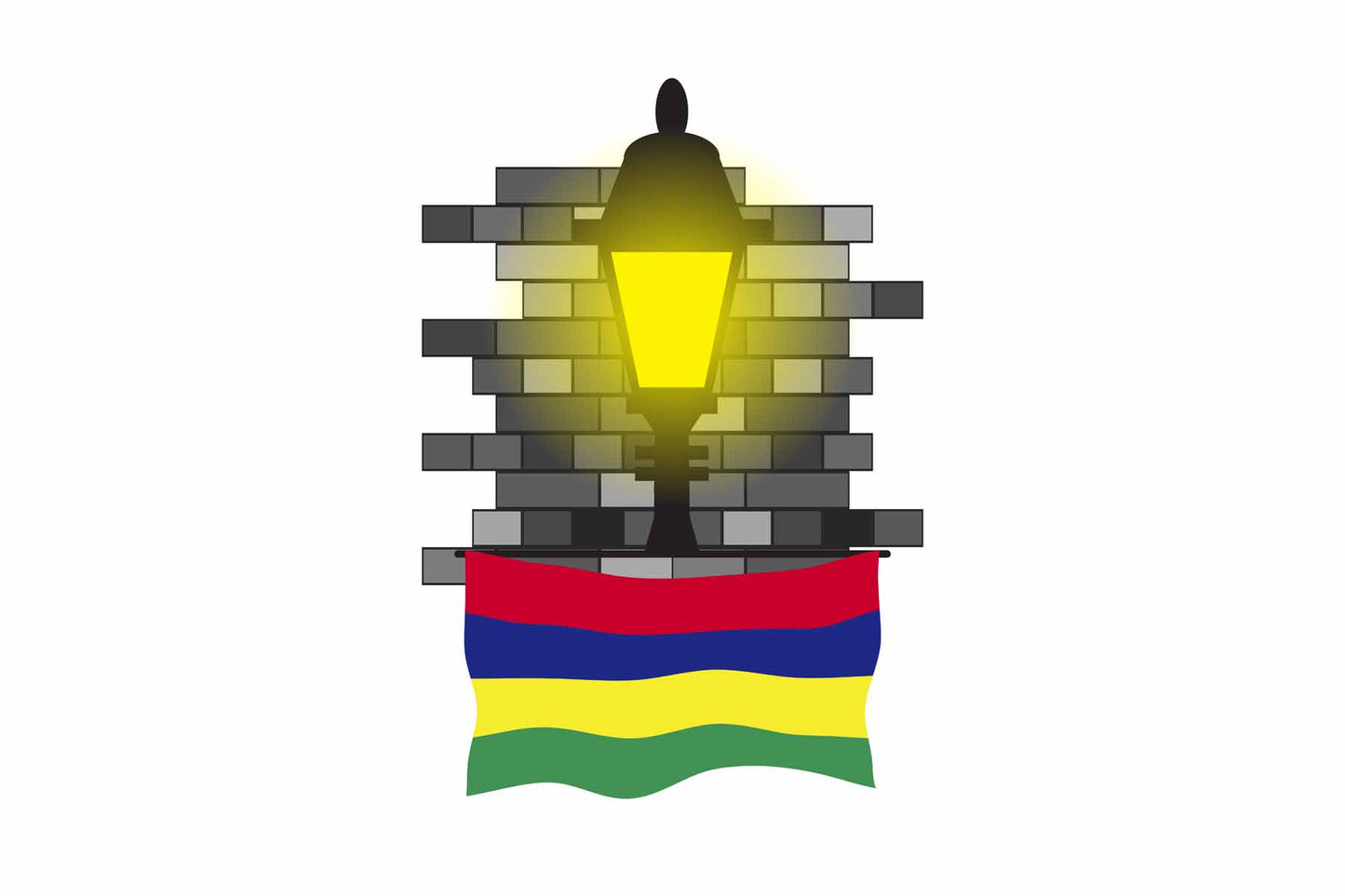 Mauritius Street Lamp Bricks Sticker
