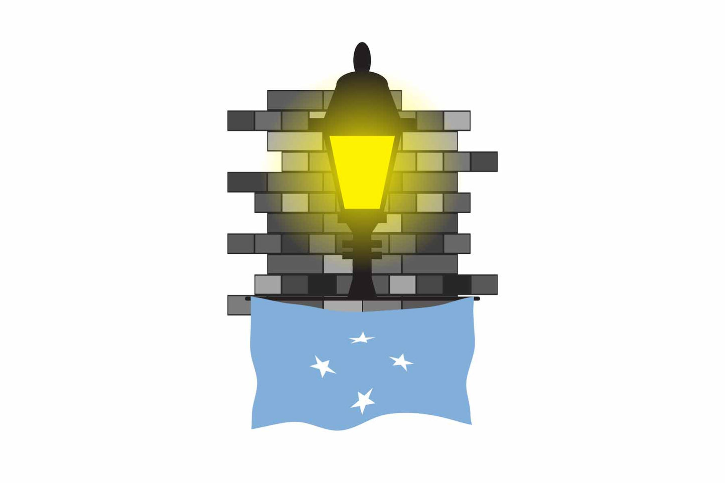 Micronesia Federated States Street Lamp Bricks Fridge Magnet