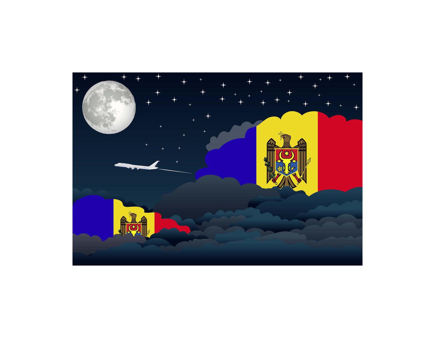 Moldova Night Clouds Blankets & Throws | Premium Soft Blankets | City Posters Plus