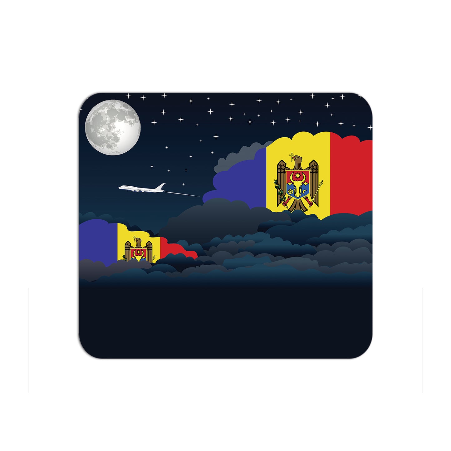 Moldova Airplane Airport Flight Night Clouds Mousepad