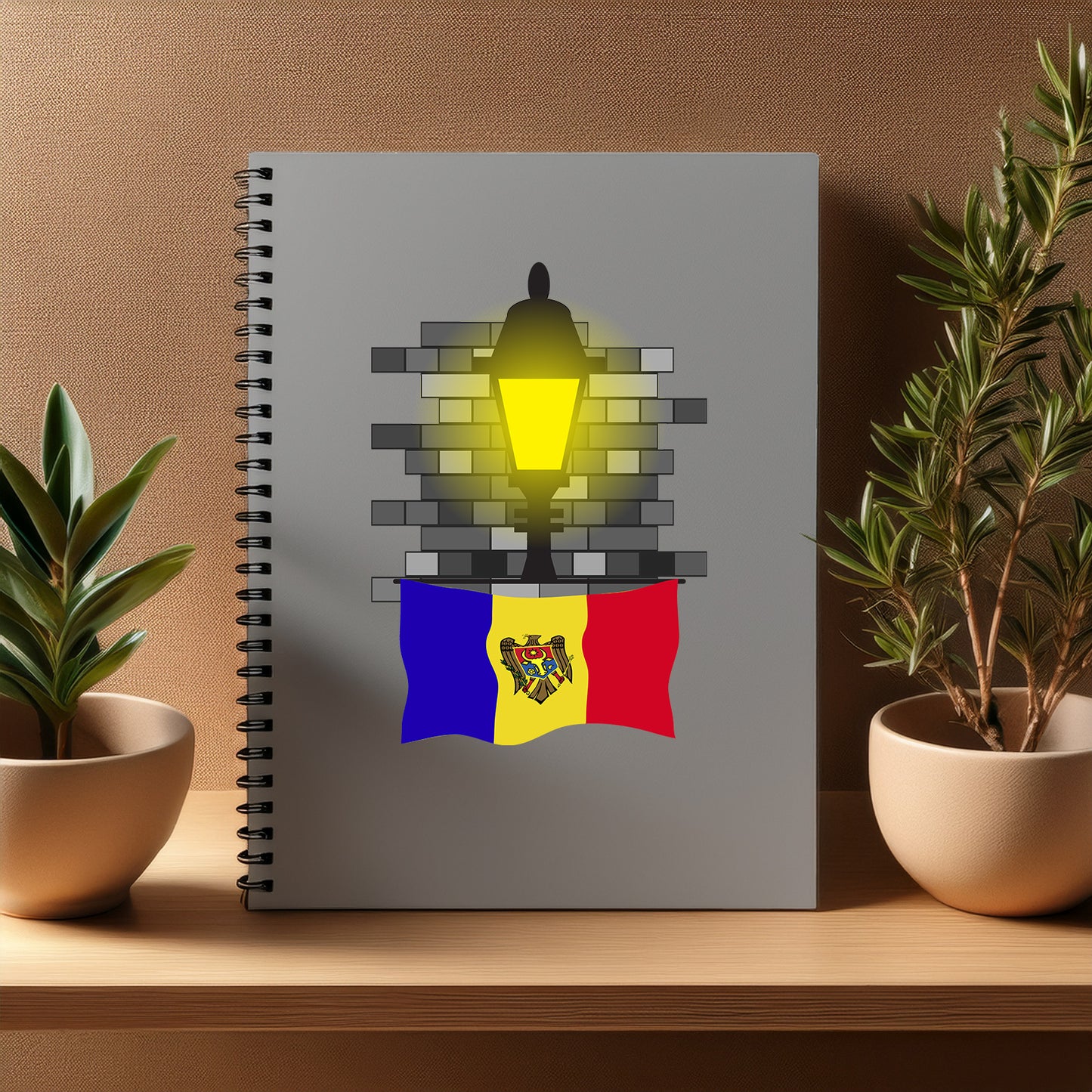 Moldova Street Lamp Bricks Notebook