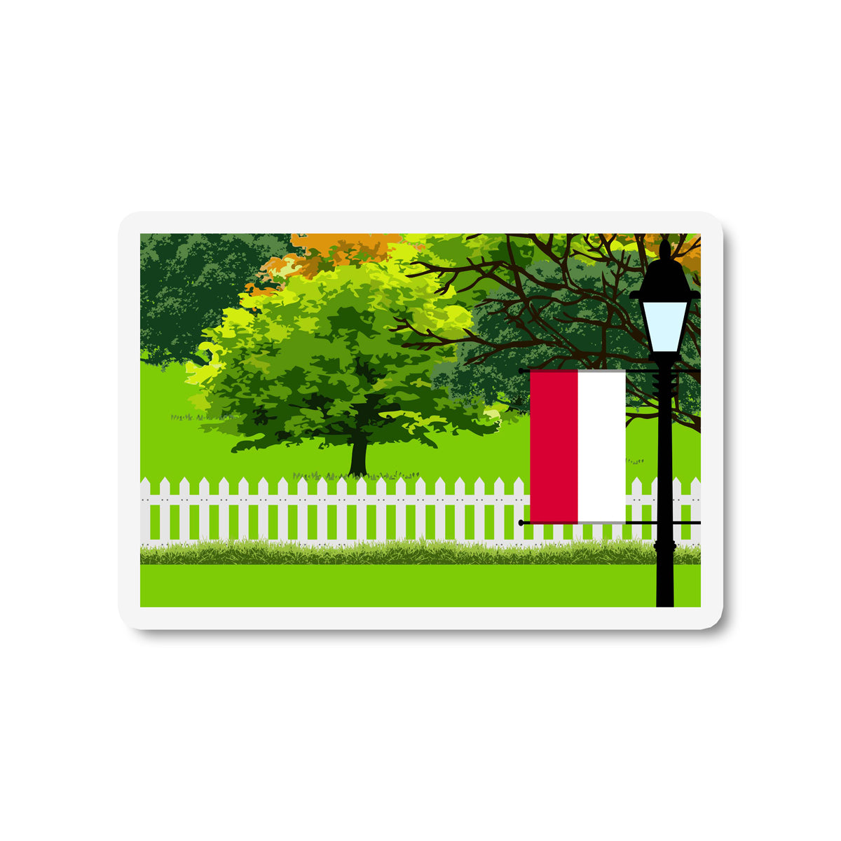 Monaco Trees Street Lamp Fridge Magnet