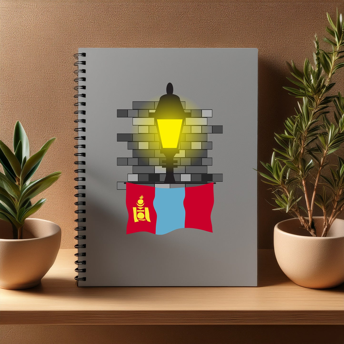 Mongolia Street Lamp Bricks Notebook