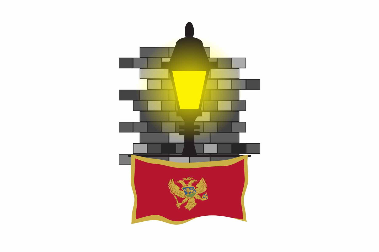 Montenegro Street Lamp Bricks Sticker