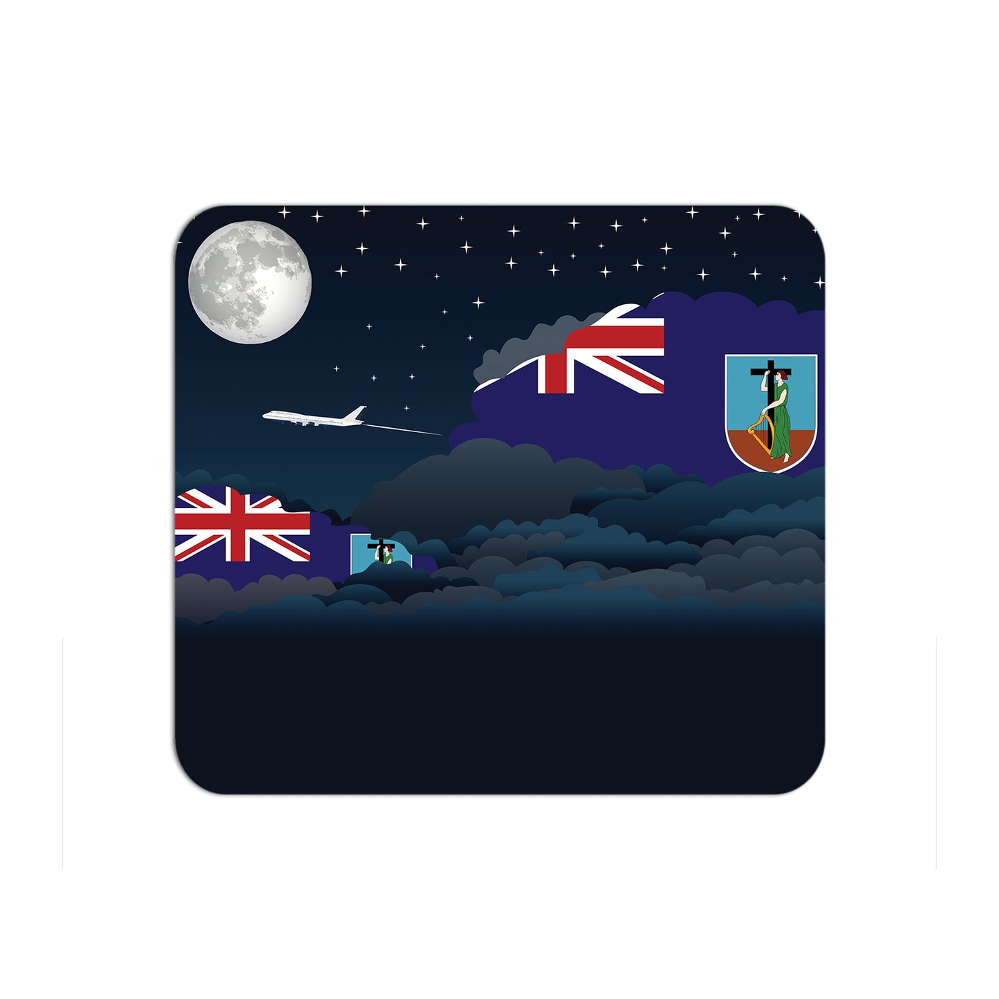 Montserrat Airplane Airport Flight Night Clouds Mousepad