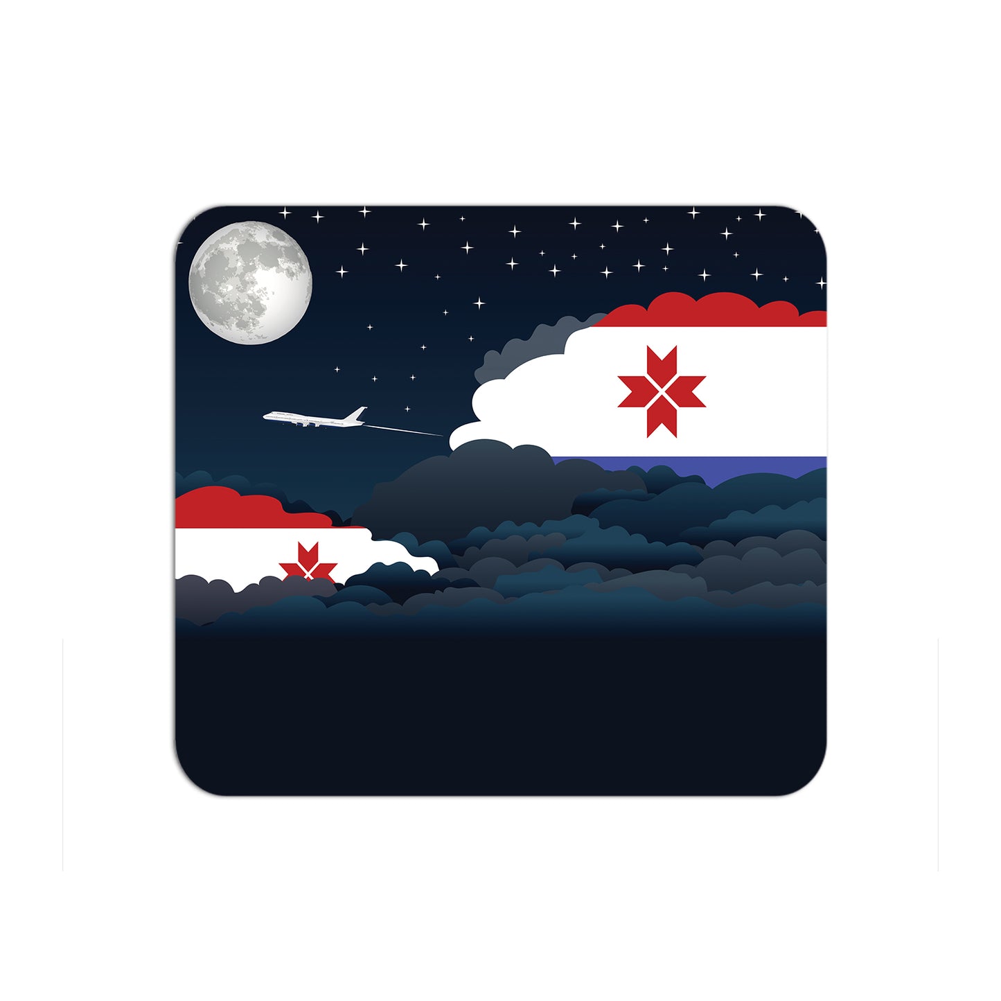 Mordovia Airplane Airport Flight Night Clouds Mousepad
