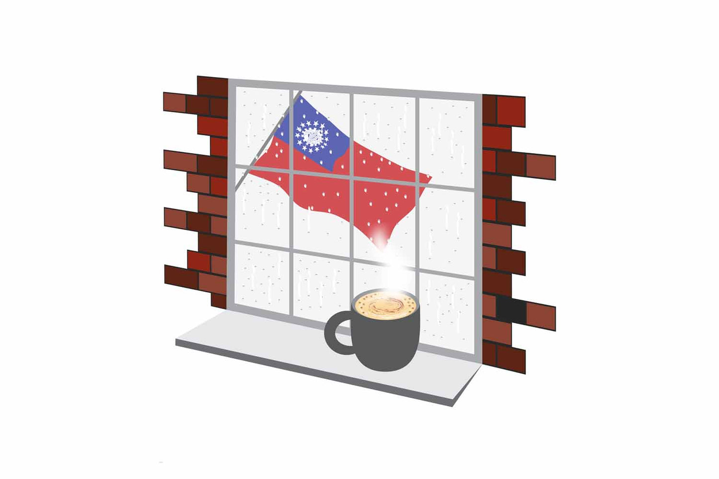 Myanmar Burma Coffee Rain Window Fridge Magnet