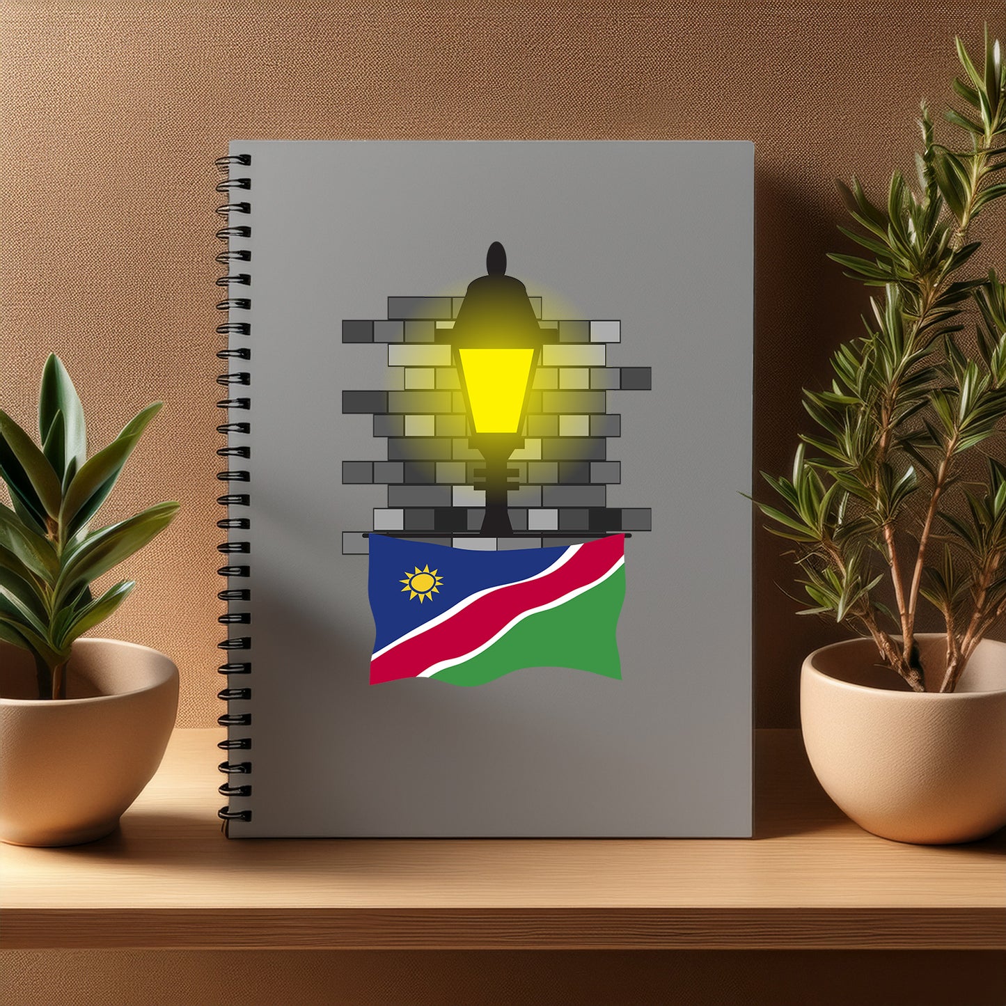 Namibia Street Lamp Bricks Notebook