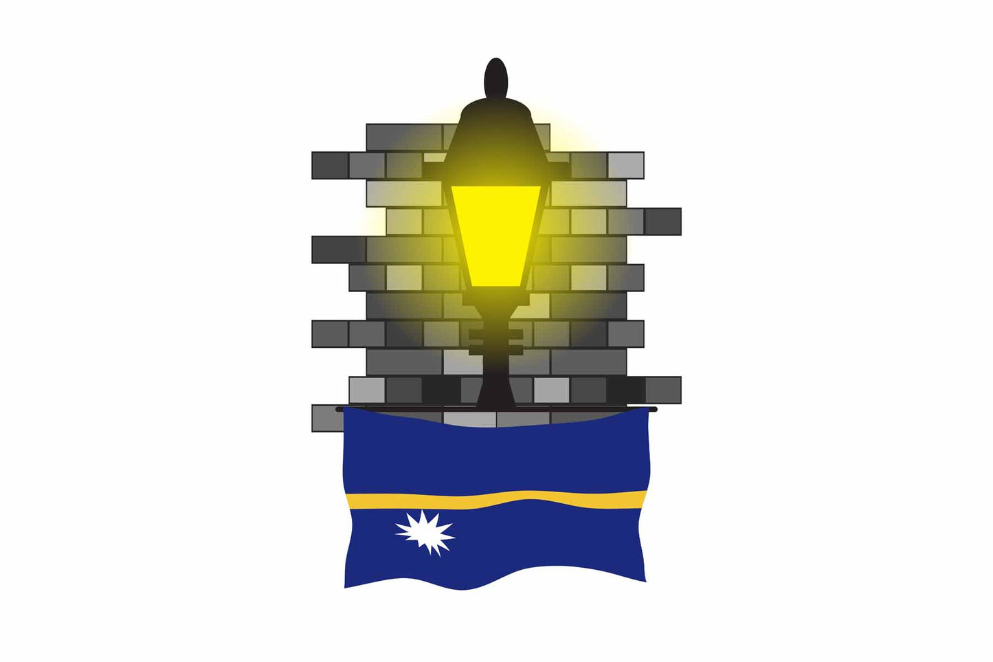 Nauru Street Lamp Bricks Fridge Magnet