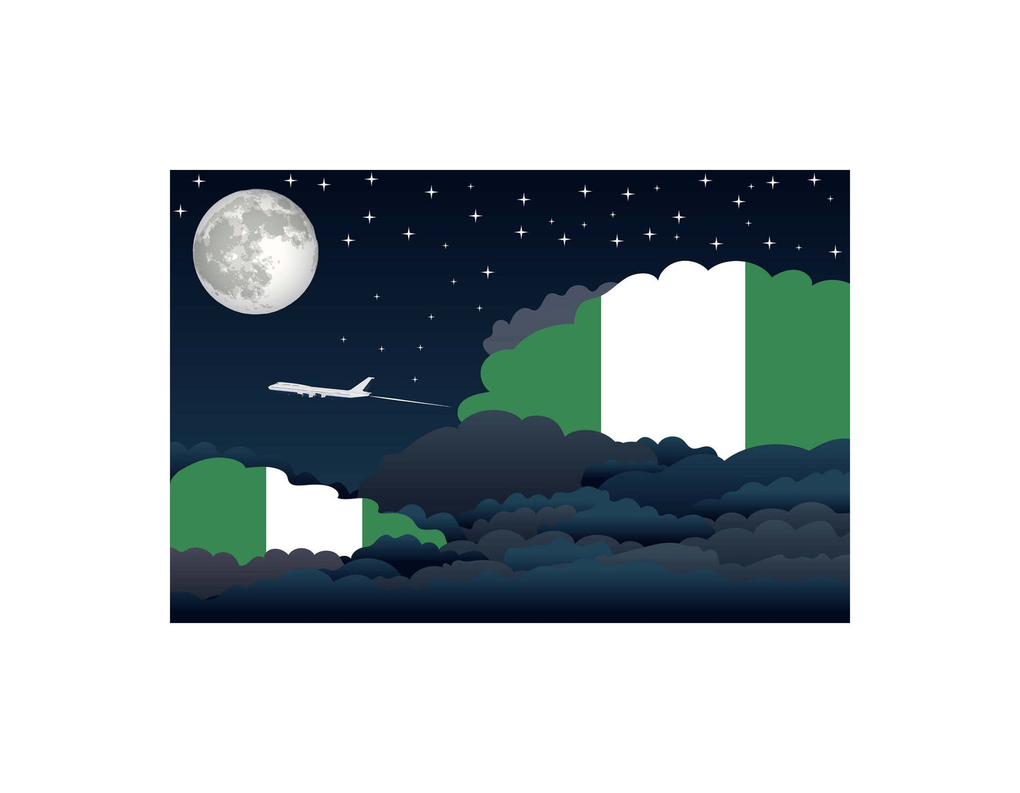 Nigeria Night Clouds Blankets & Throws | Premium Soft Blankets | City Posters Plus