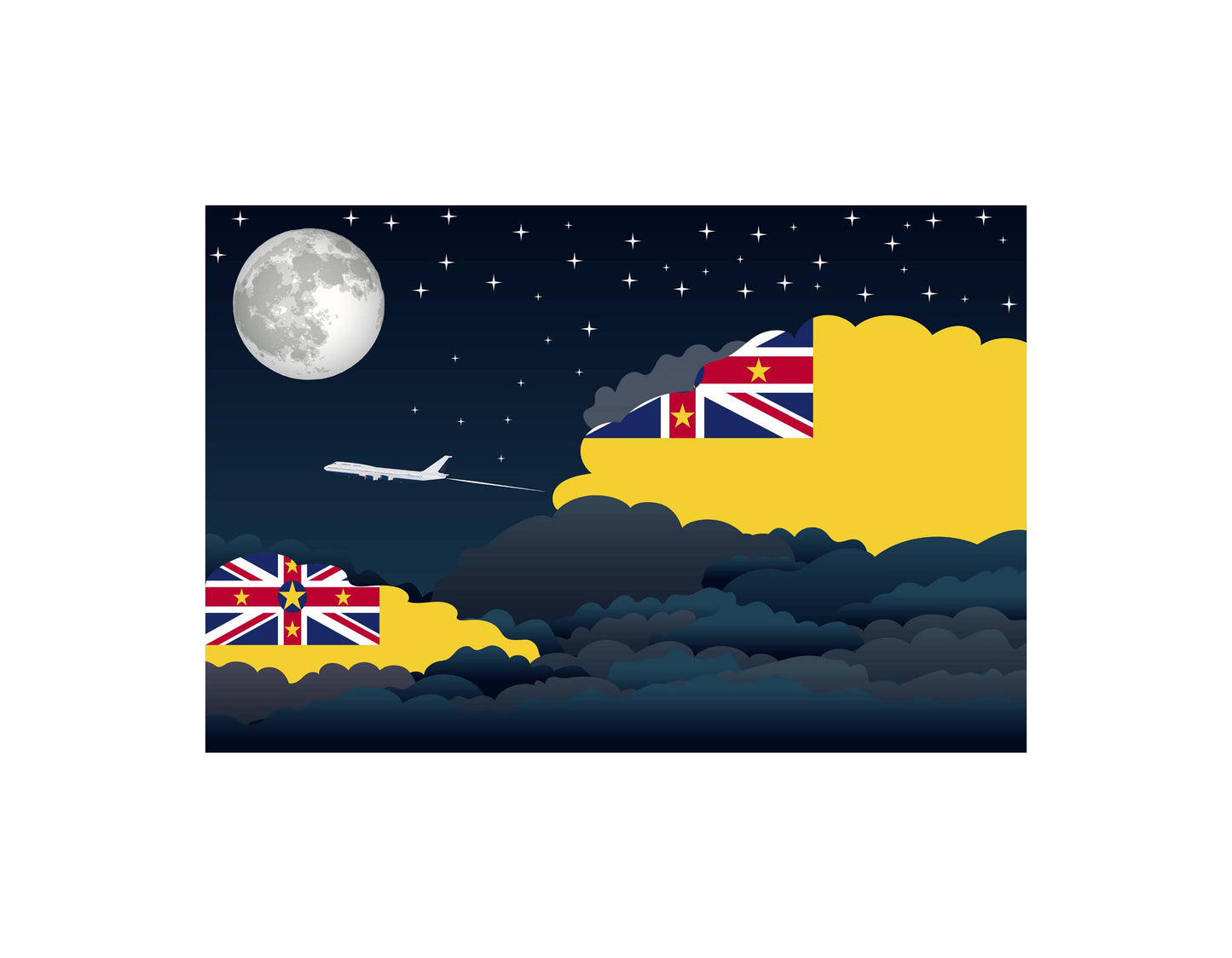 Niue Night Clouds Blankets & Throws | Premium Soft Blankets | City Posters Plus