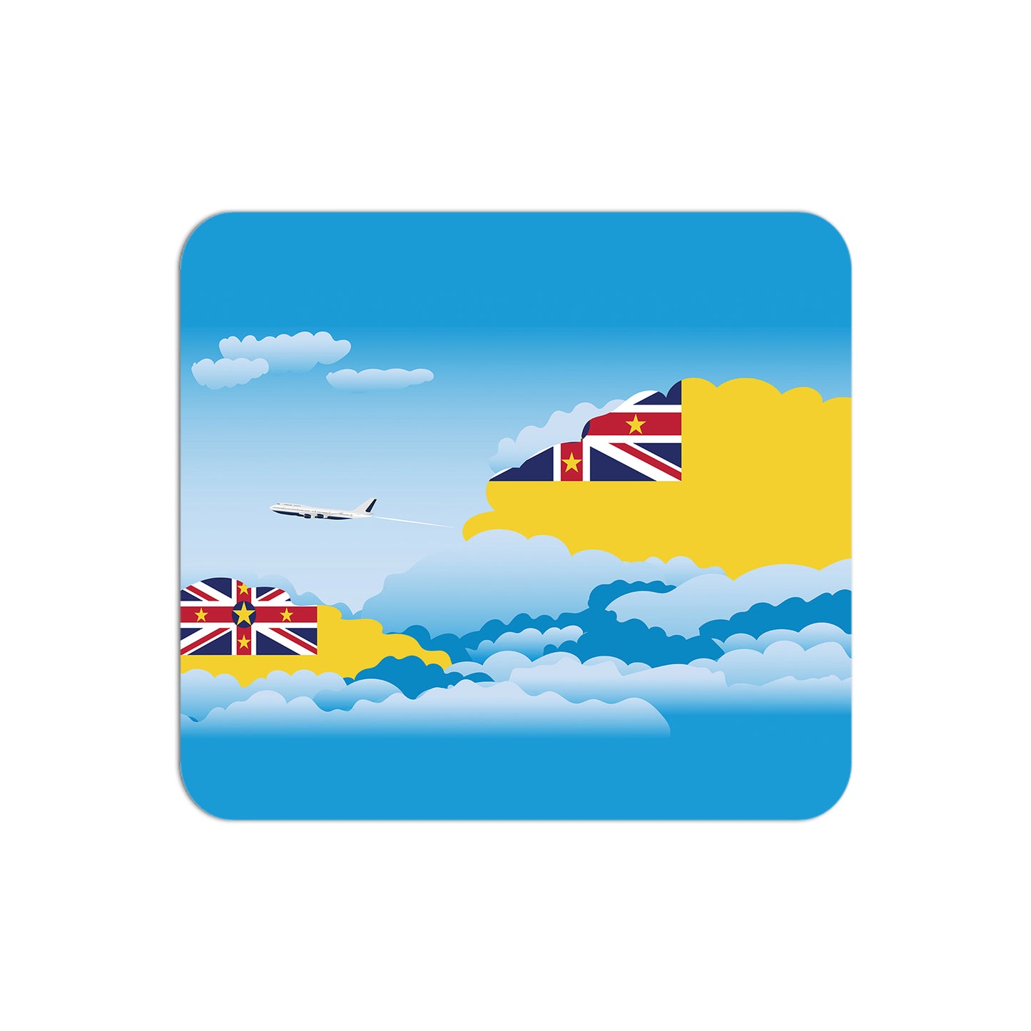 Niue Airplane Airport Flight Day Clouds Mousepad