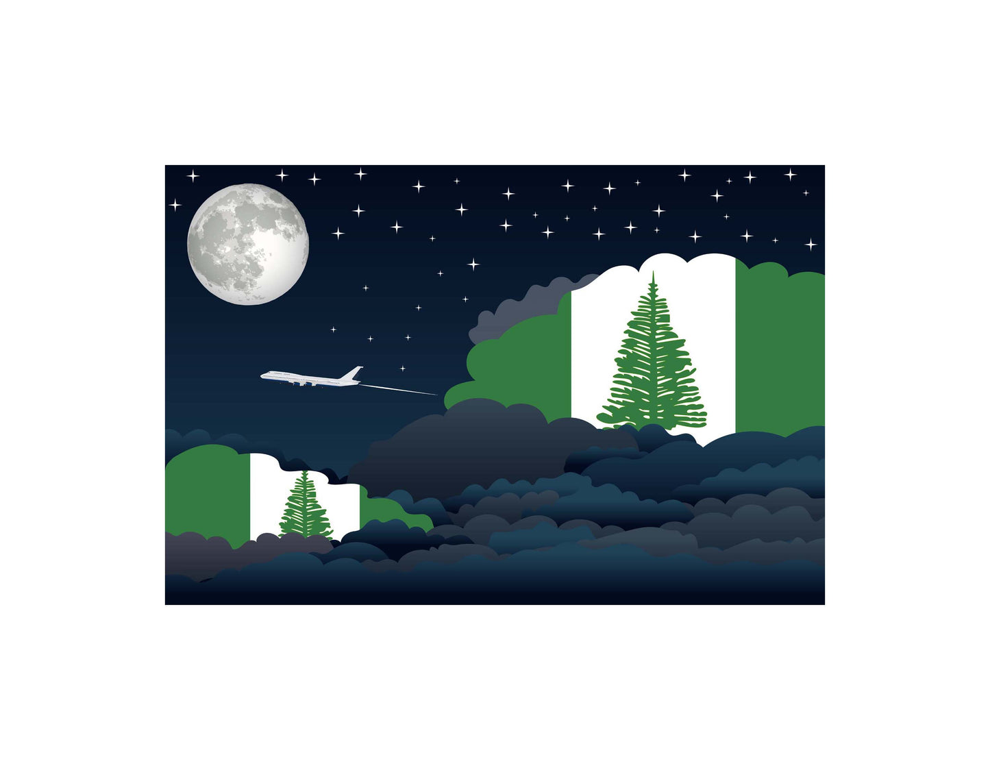 Norfolk Island Night Clouds Blankets & Throws | Premium Soft Blankets | City Posters Plus
