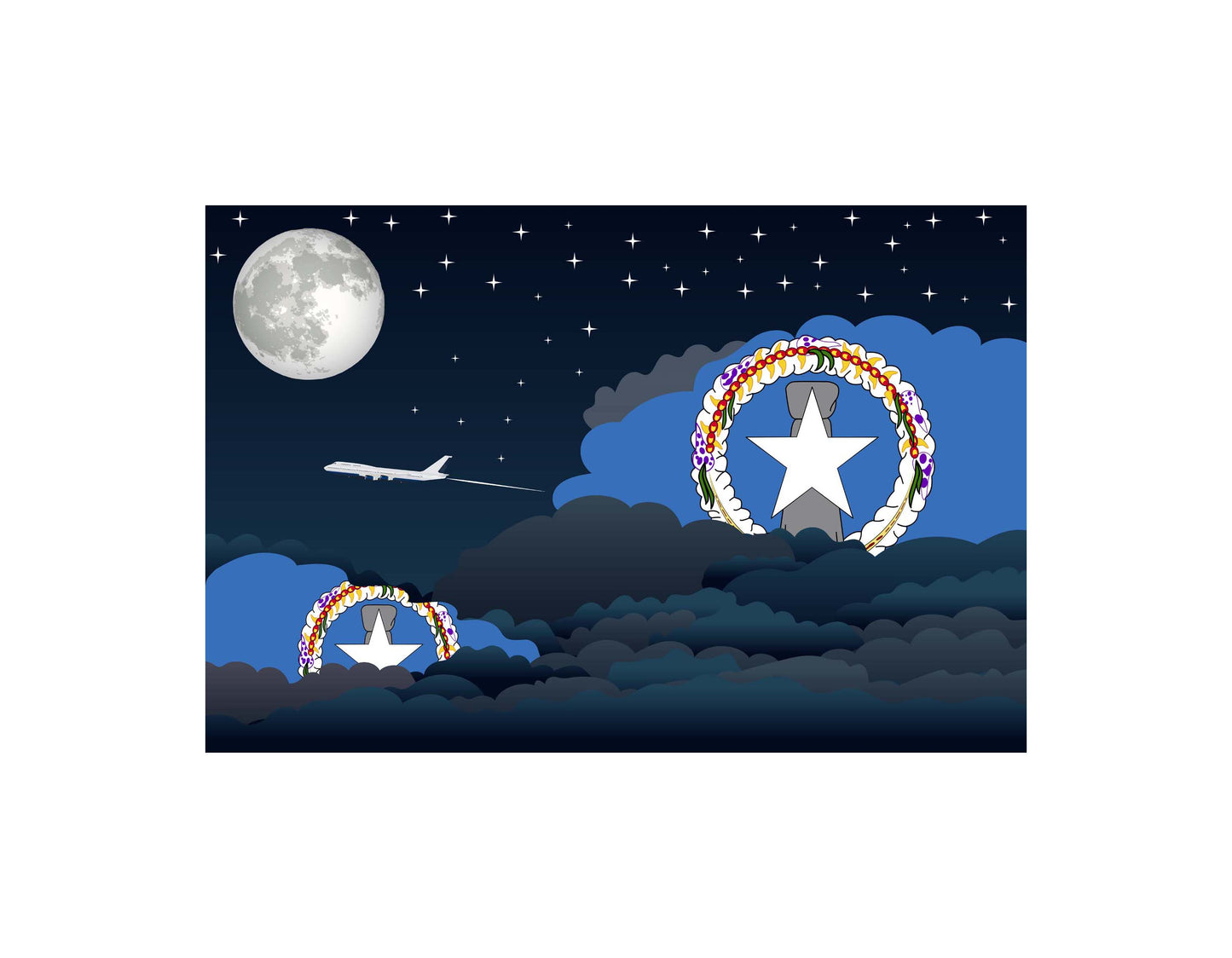 Northern Mariana Islands Night Clouds Blankets & Throws | Premium Soft Blankets | City Posters Plus