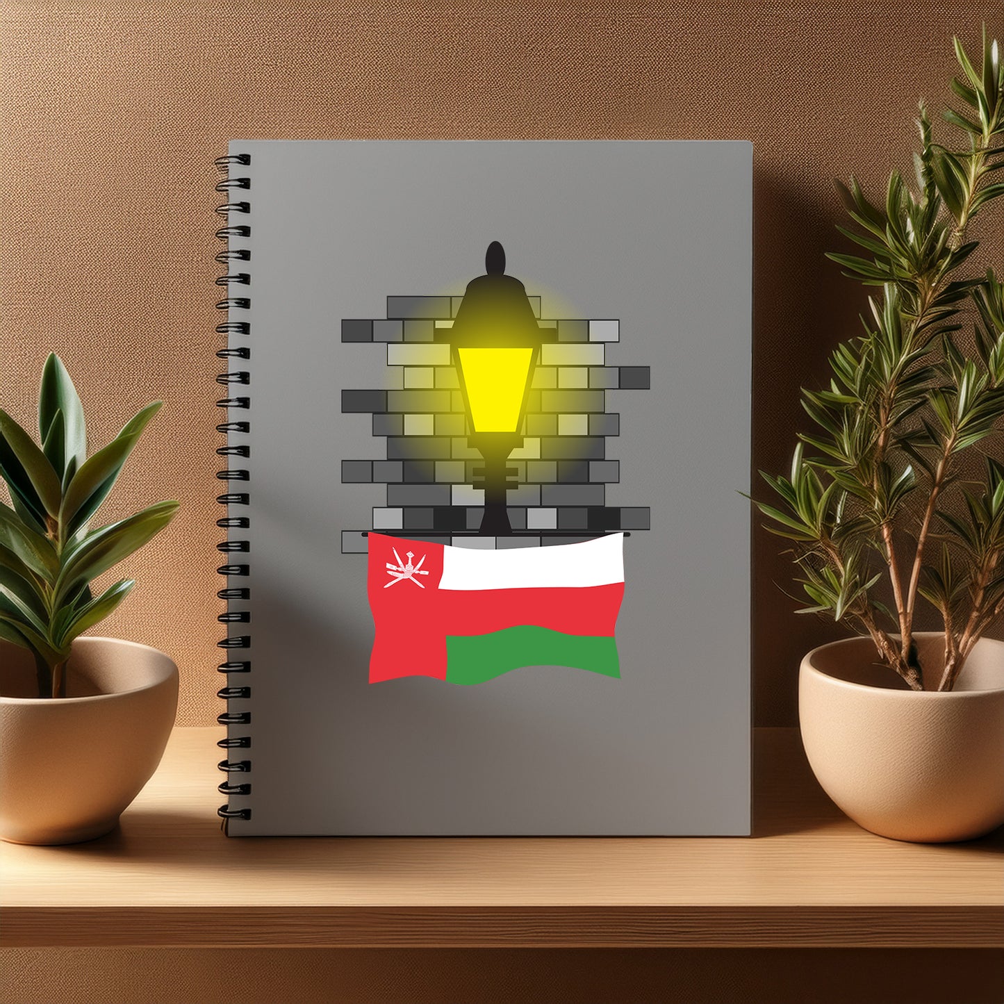 Oman Street Lamp Bricks Notebook