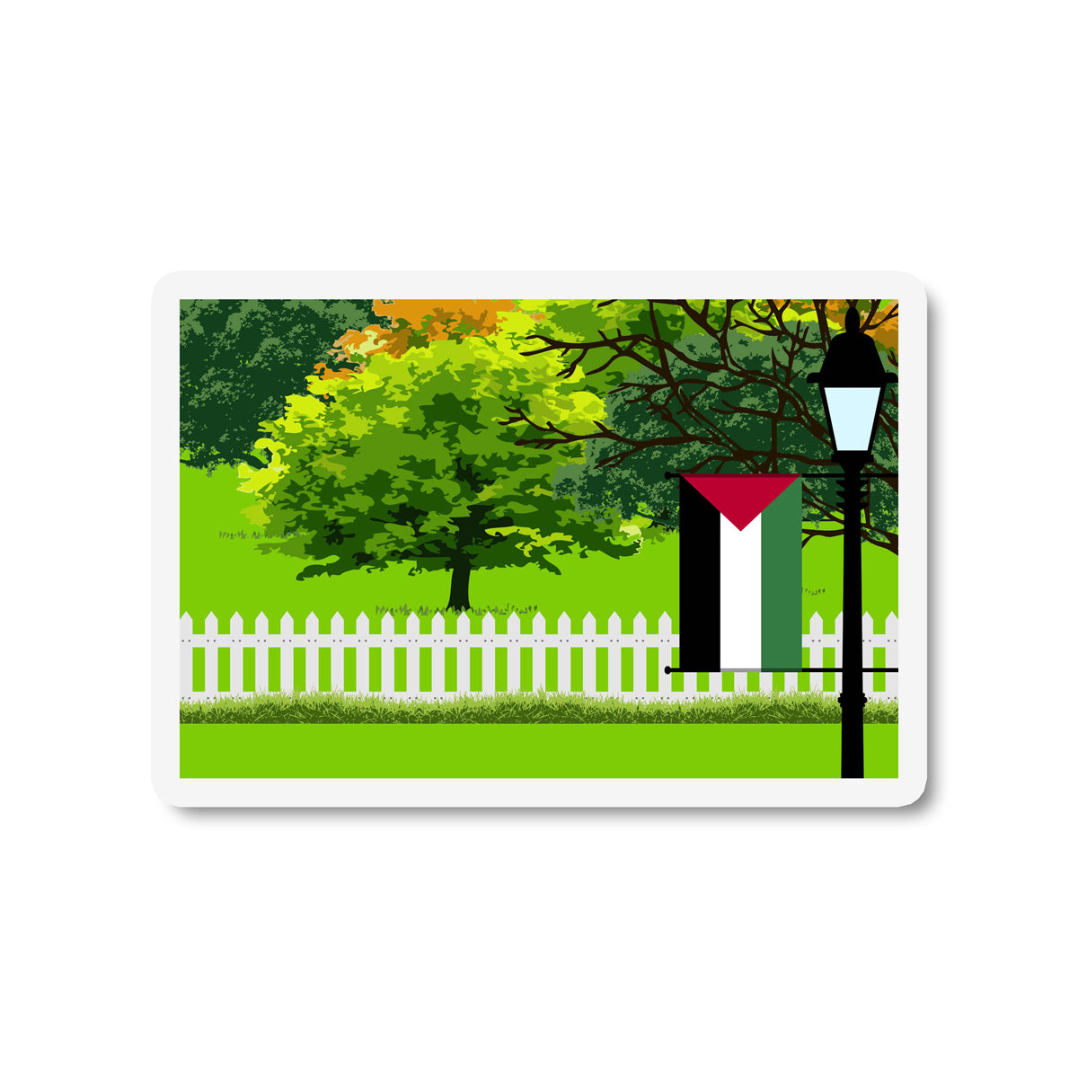 Palestine Trees Street Lamp Fridge Magnet