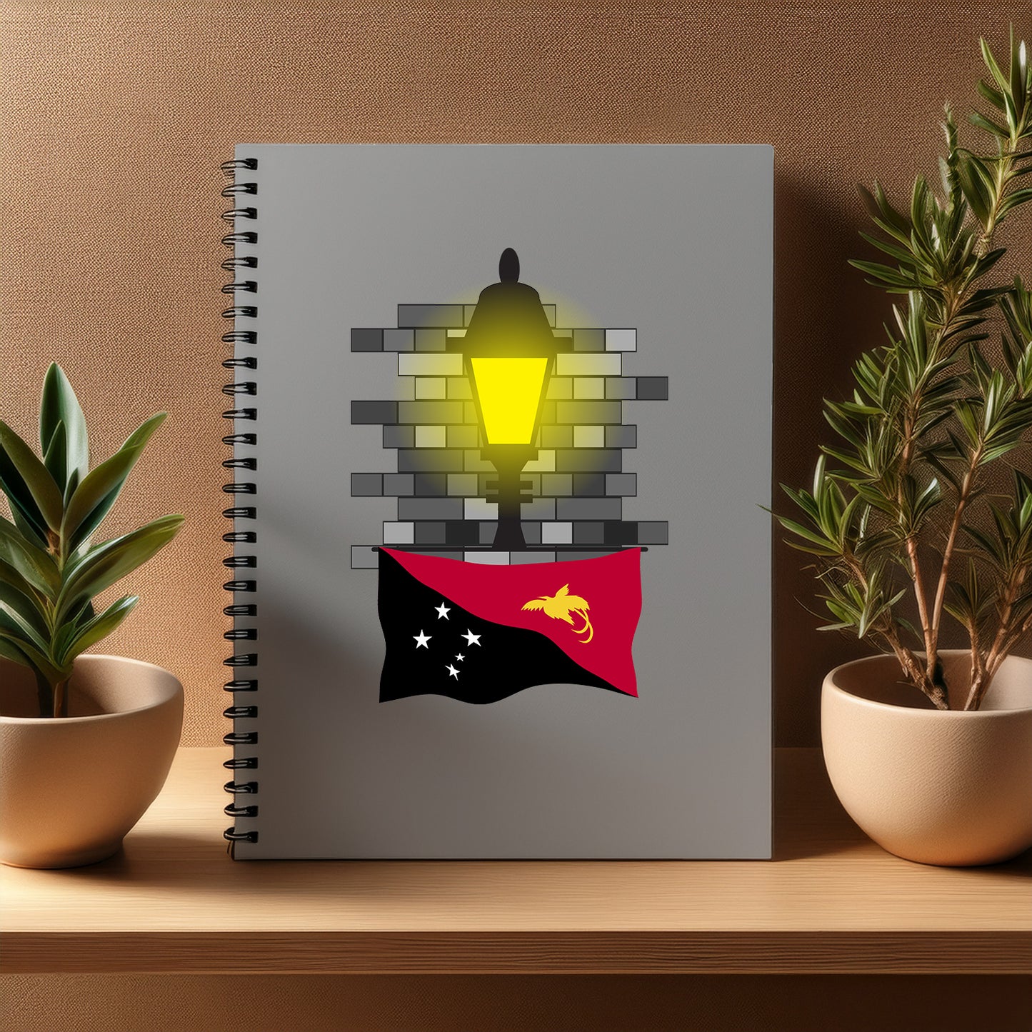 Papua New Guinea Street Lamp Bricks Notebook