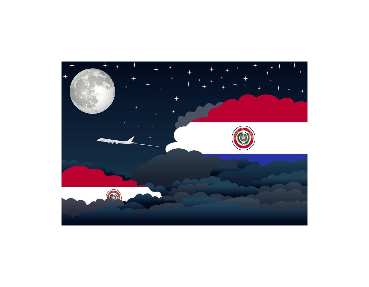 Paraguay Night Clouds Blankets & Throws | Premium Soft Blankets | City Posters Plus